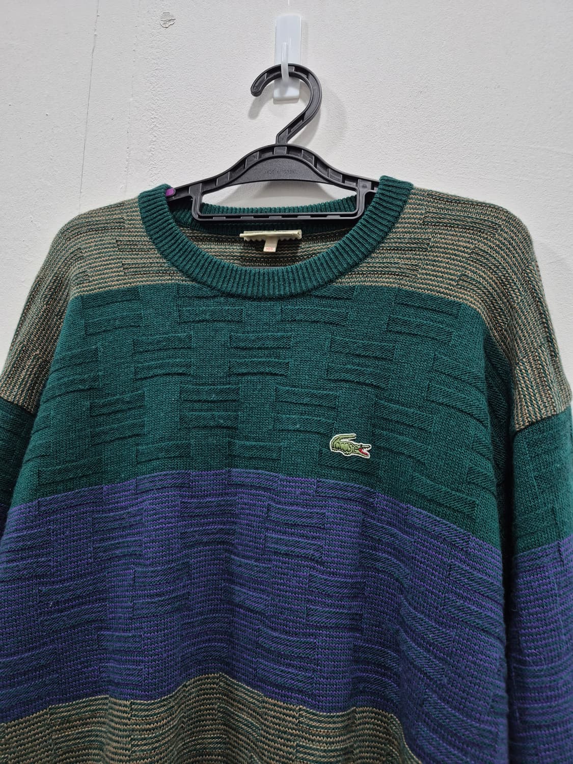 라코스테 CHEMISE 스트라이프 패턴 니트 남성 105사이즈 오버핏 상품이미지2