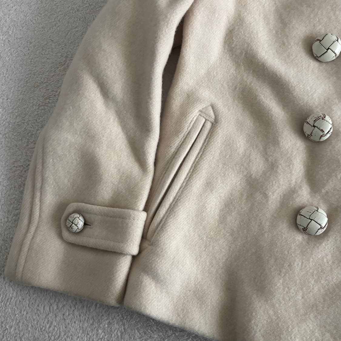 일본빈티지 아이보리 숏 코트 상품이미지3