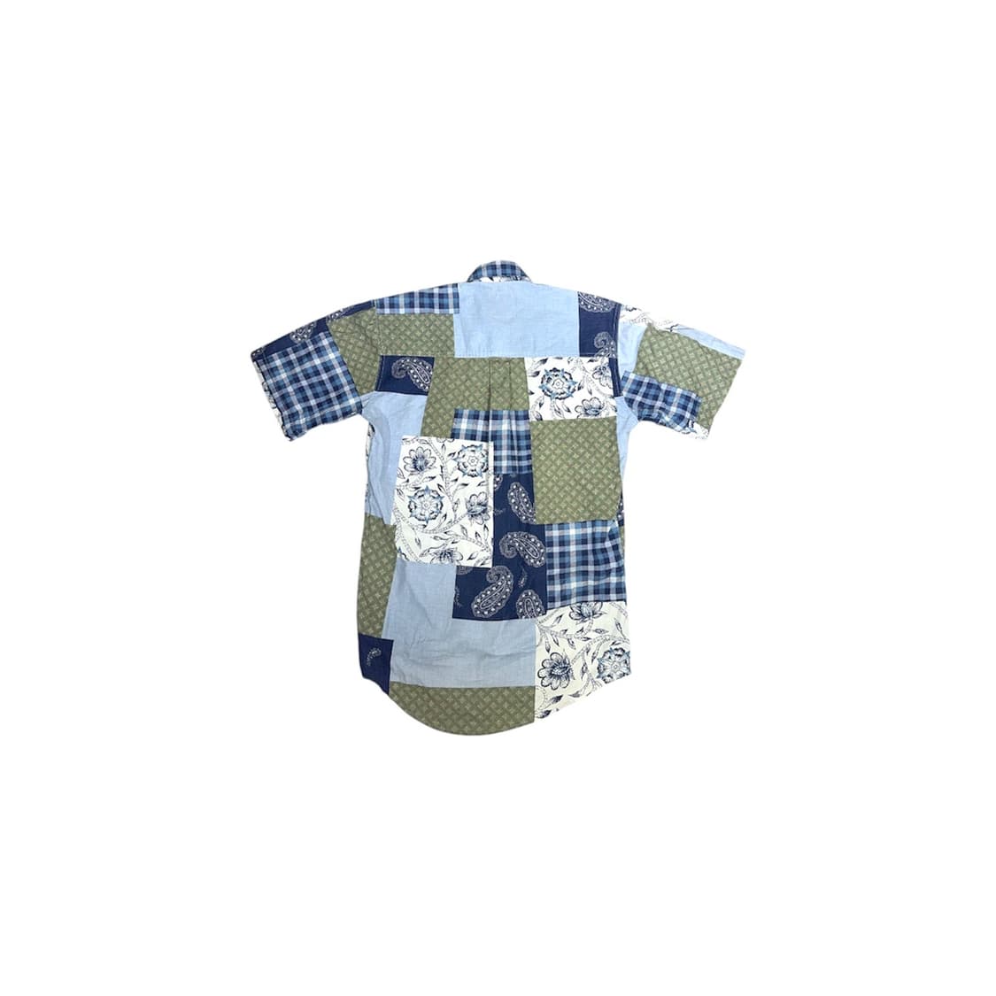 빈티지 블루 패턴 카라 오버핏 반팔티 S 상품이미지5