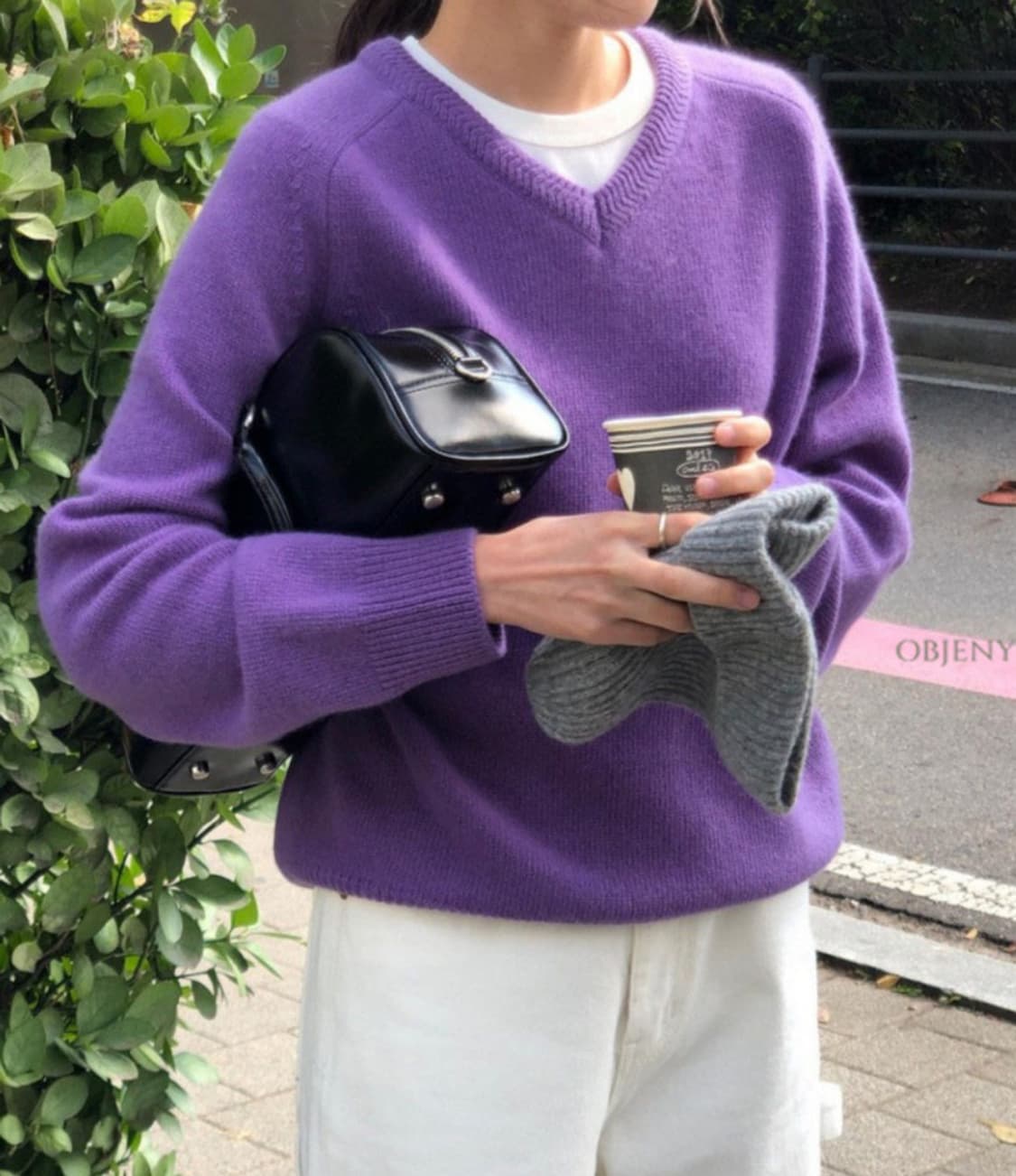 디앰버 캐시 퍼플 니트 상품이미지1