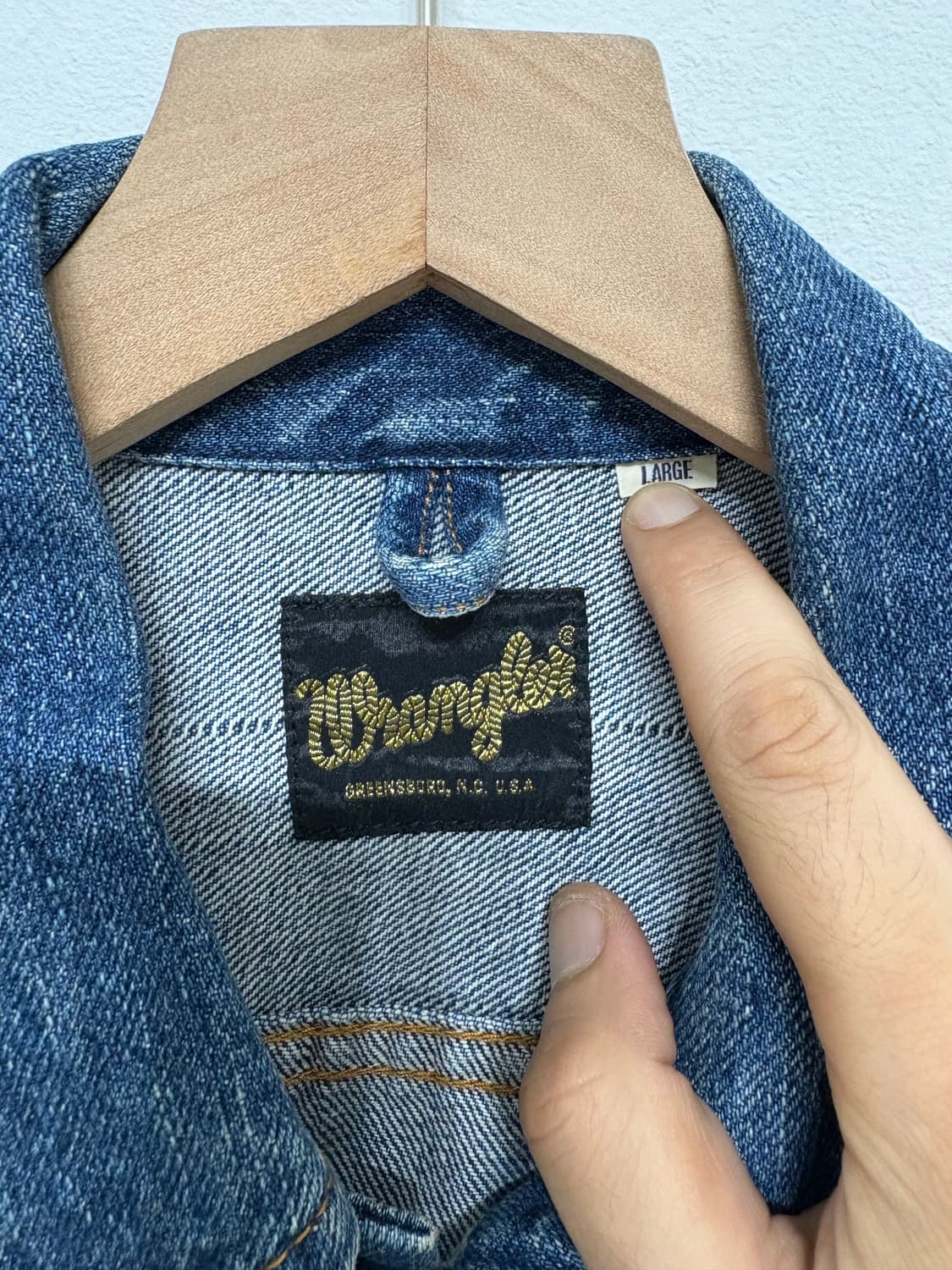 90's  Wrangler Japan Denim trucker Jacke 상품이미지3