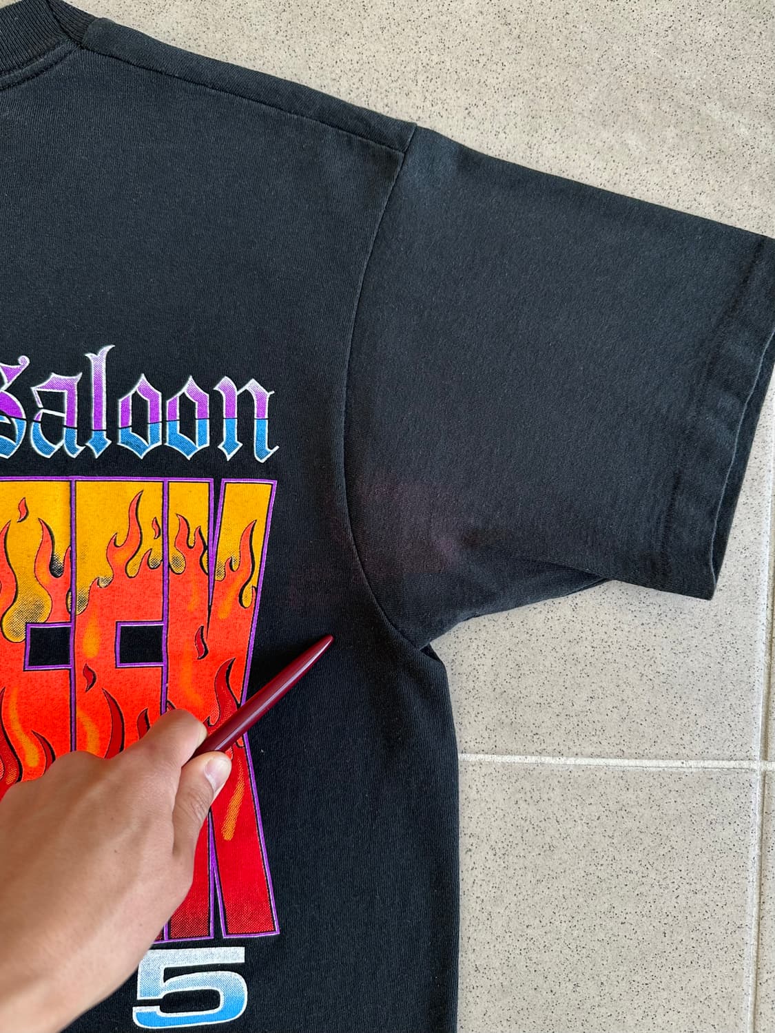 90s 빈티지 바이커 티셔츠 XL Boothill Saloon 상품이미지5