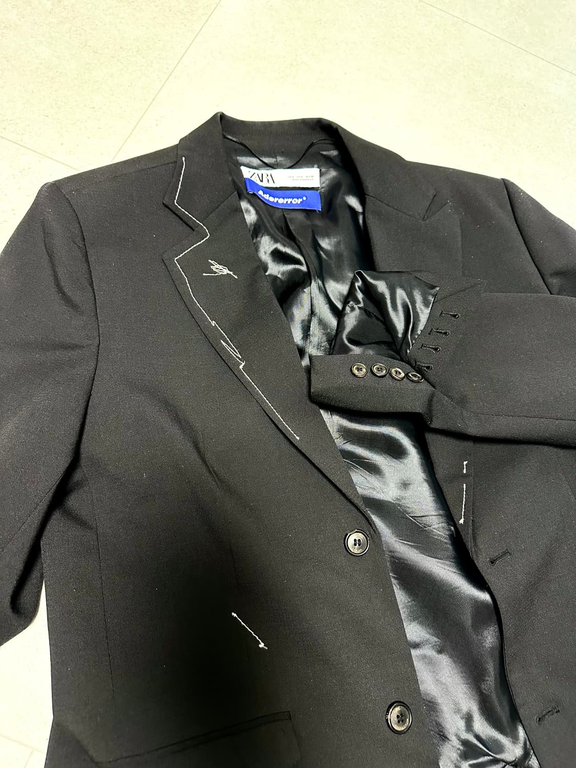 자더에러 자라 x 아더에러 스티치 오버사이즈 블레이저 블랙 상품이미지6