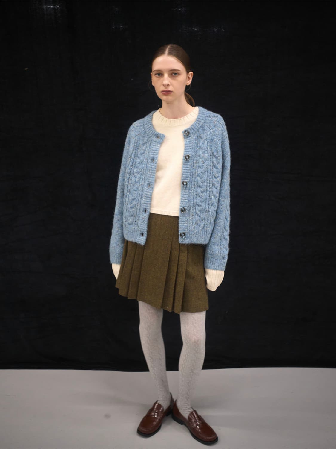 제너럴아이디어) 울 케이블 가디건 상품이미지1