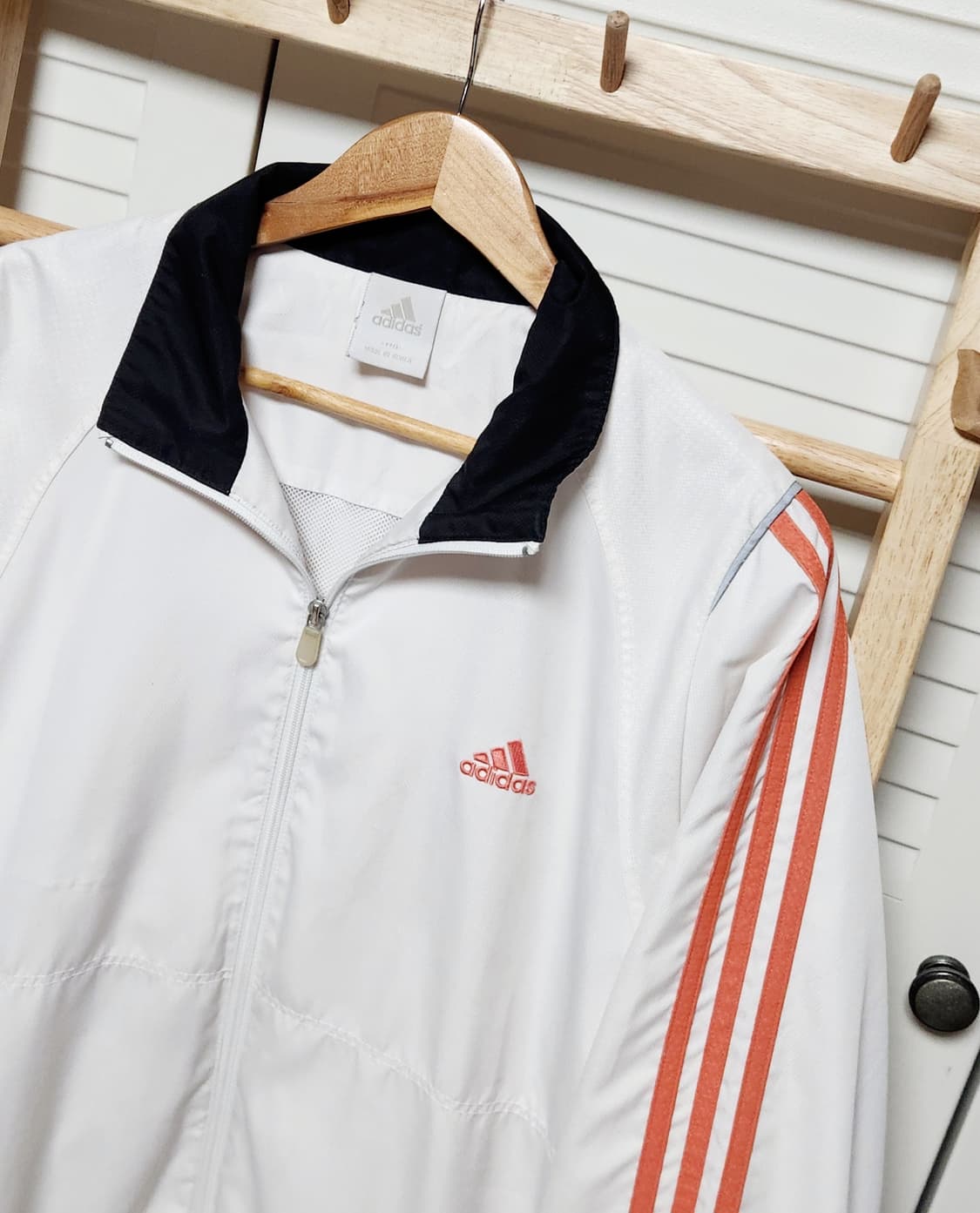 대장 아디다스 삼선 화이트x오렌지 바람막이 자켓 상품이미지5