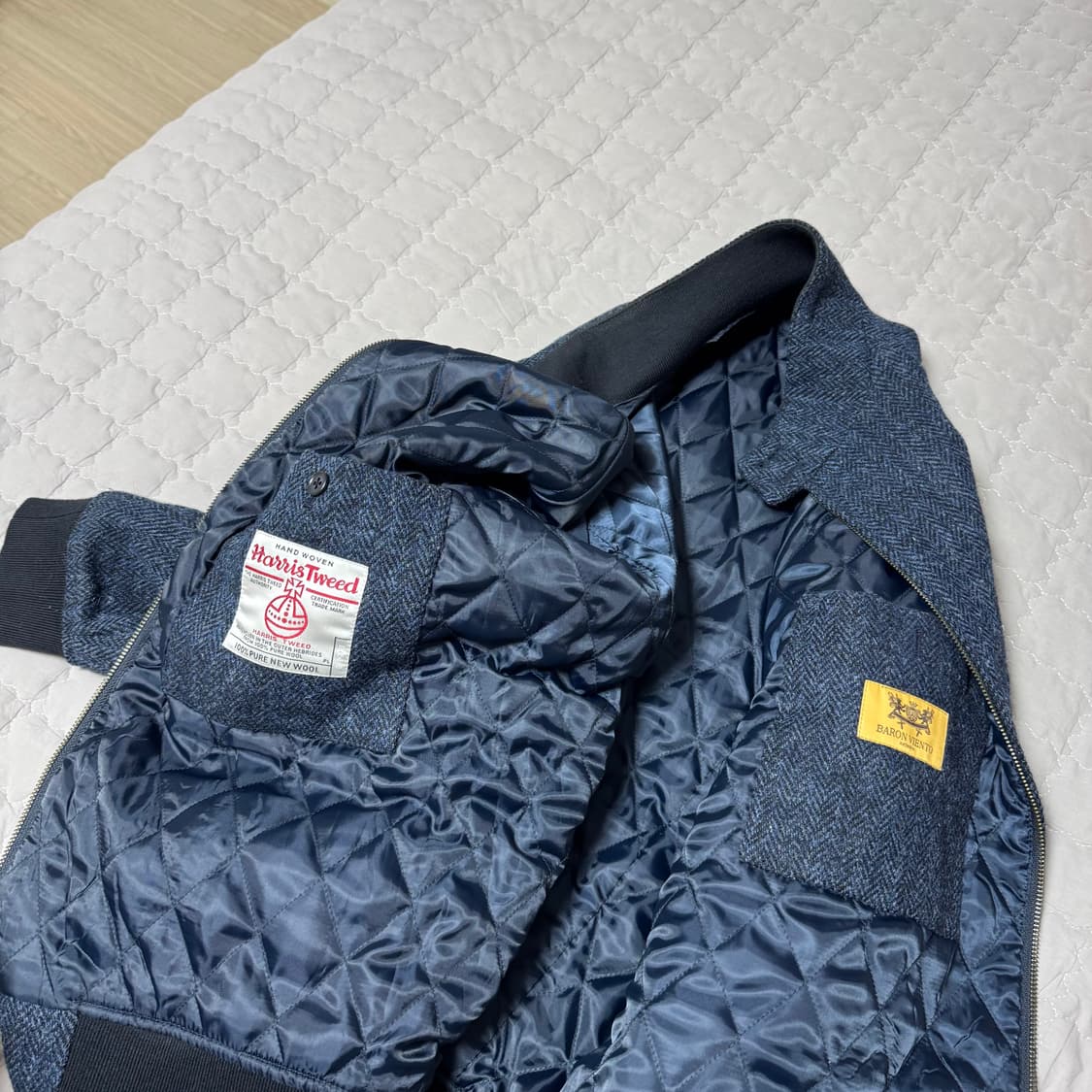 빈티지 Baron Viento 해리스트위드 G9 해링턴 자켓 XL 상품이미지7