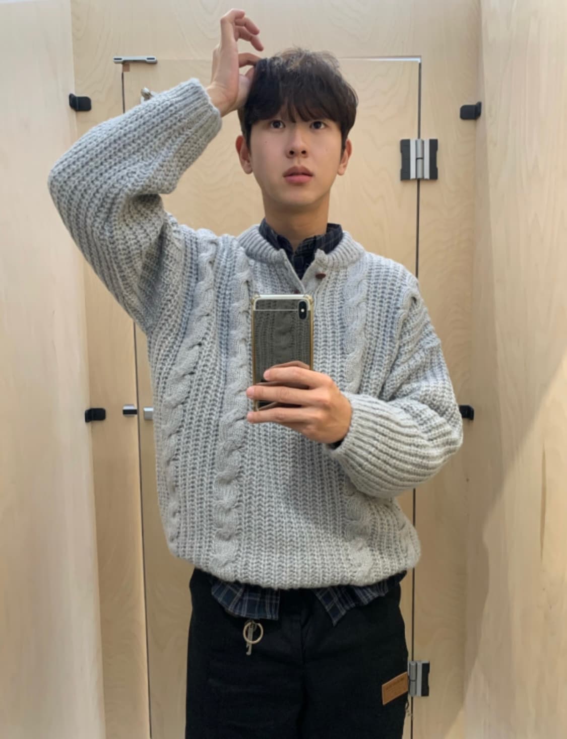 헨리넥 케이블 빈티지 니트 상품이미지6