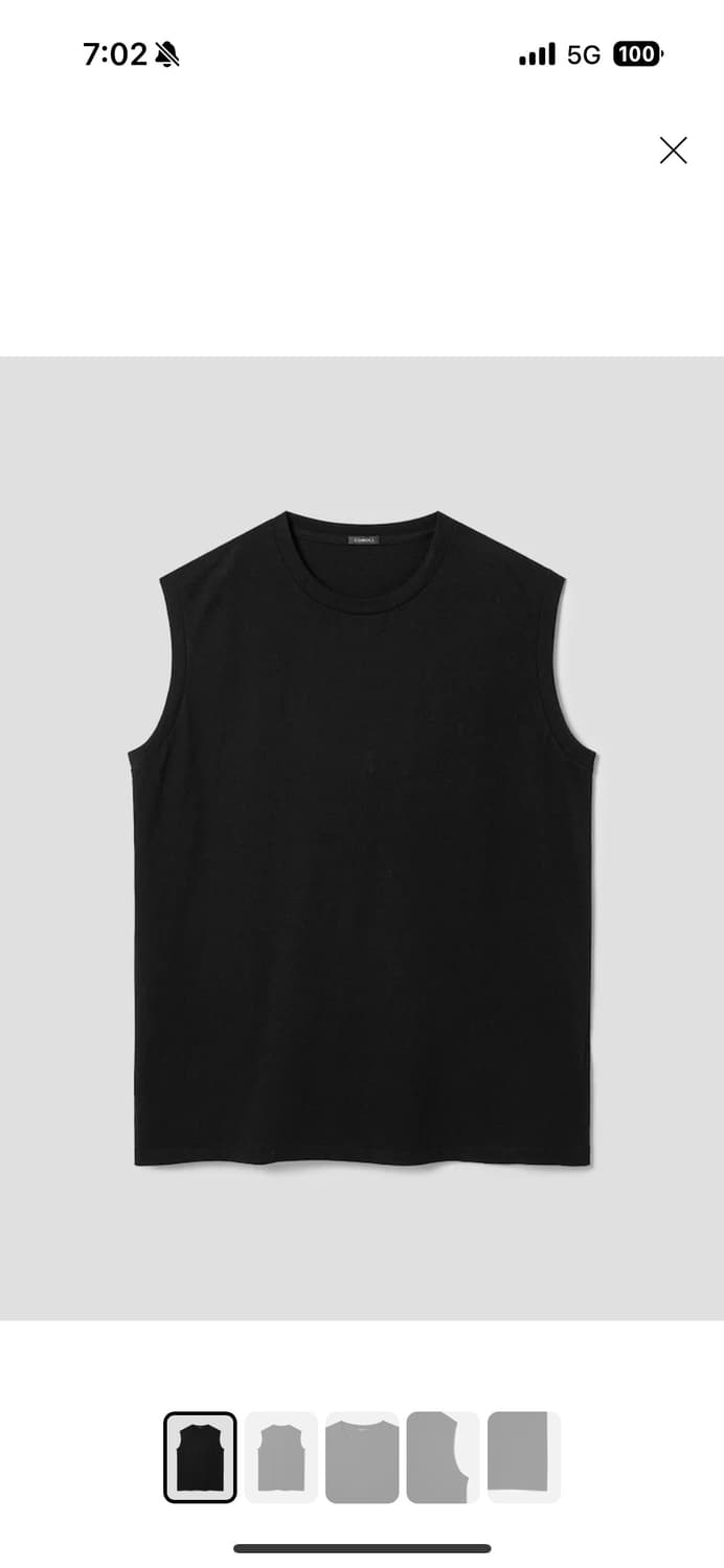 Comoli cotton Jersey Sleeveless T-Shirt  상품이미지1