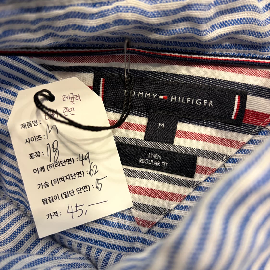 [M] 타미힐피거 레귤러핏 린넨 스트라이프 셔츠 C800 상품이미지5
