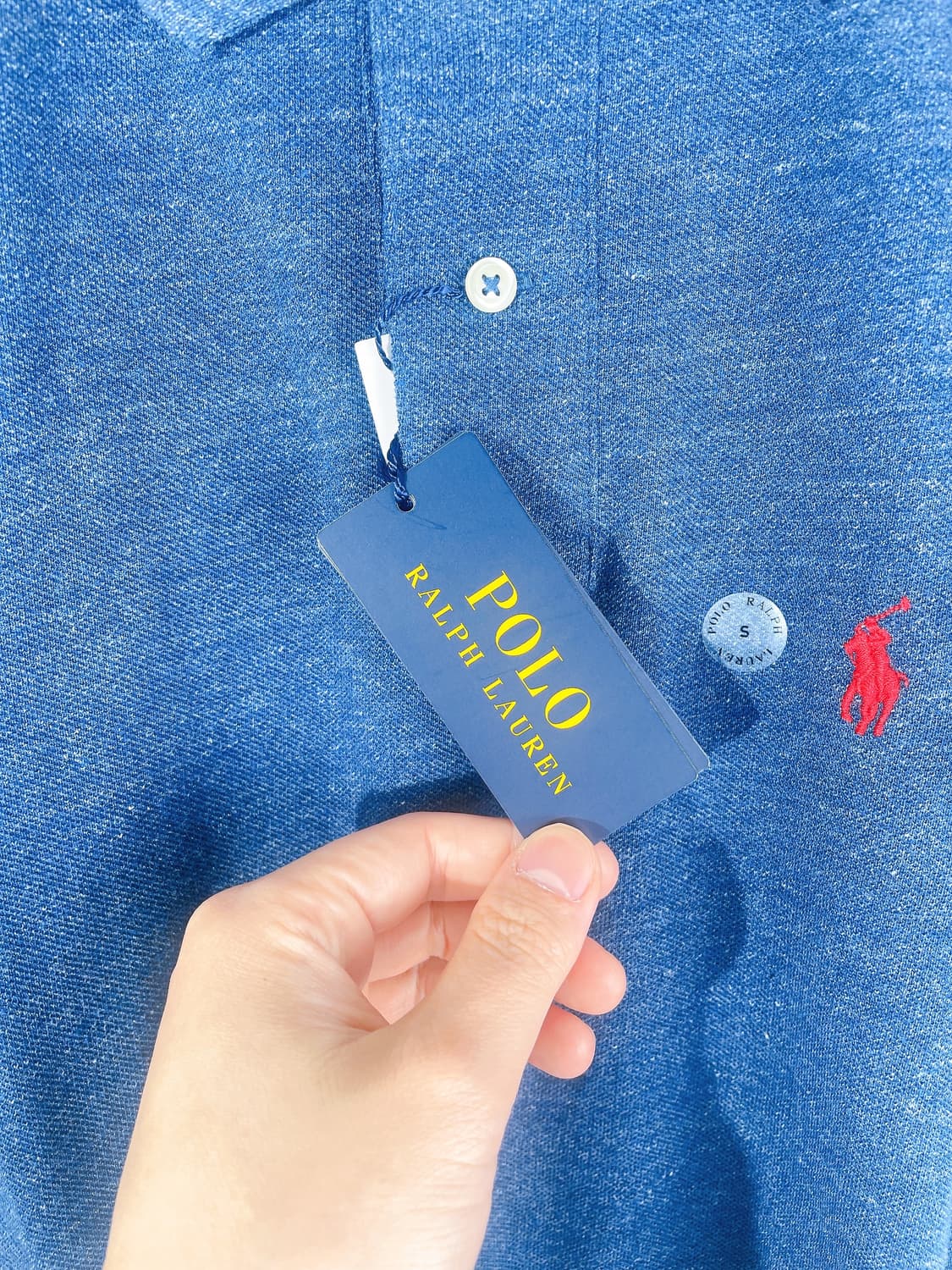 (정품/새상품) 폴로 공용 레드 와펜 카라티 커스텀 슬림핏 상품이미지2