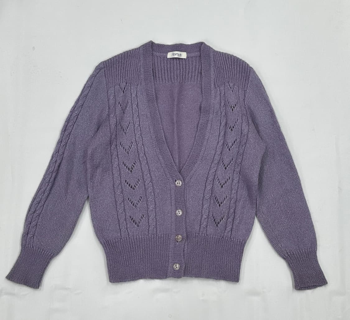 Ramuz 퍼플 연보라 꽈베기 가디건 러블리 히메갸루 교복 그런지 히피  상품이미지3