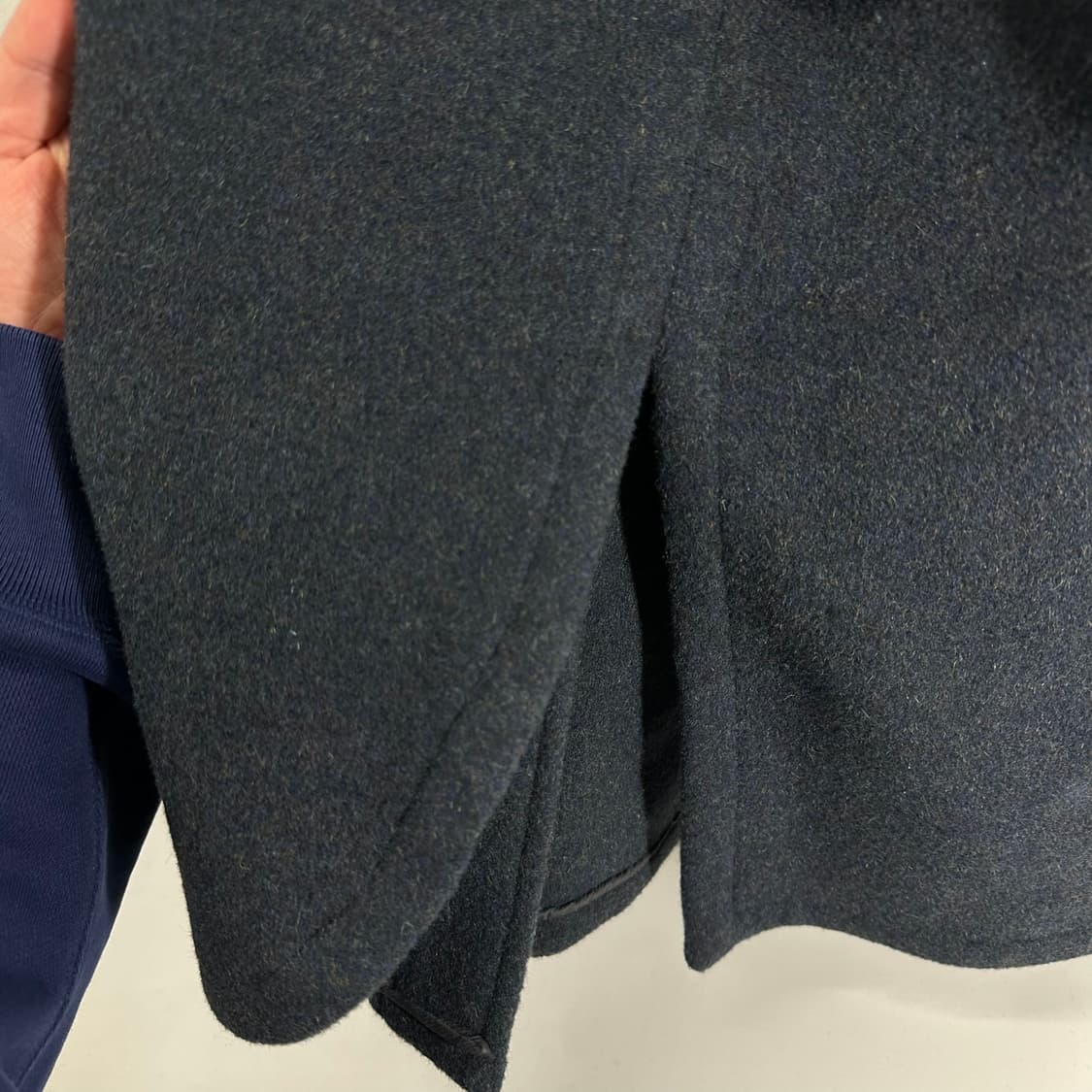 우먼OS 미미카위 나염네이비 오버핏 나일론포켓 울코트 상품이미지7