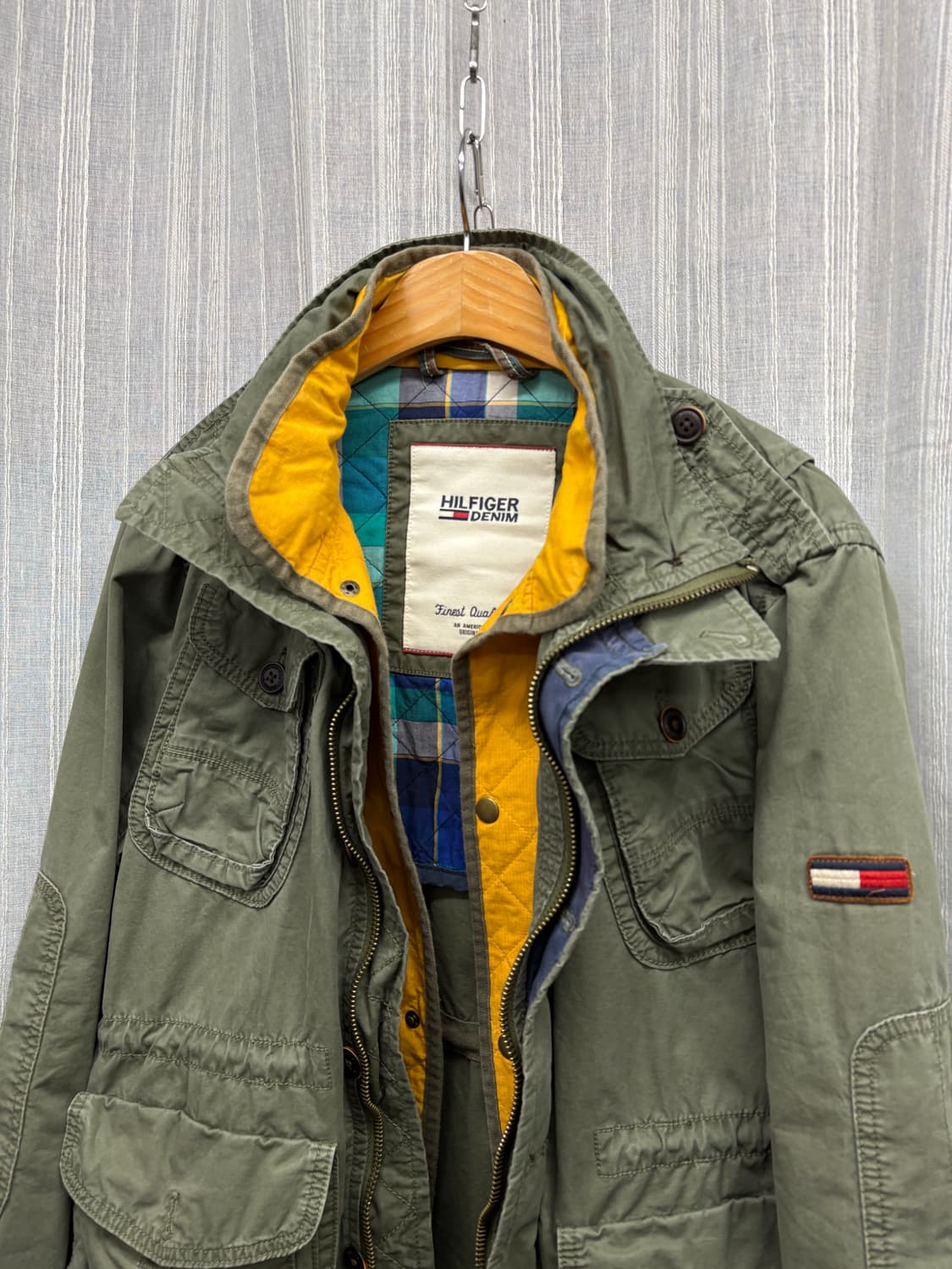 타미힐피거 포켓 패치로고 카키 야상 자켓 상품이미지4