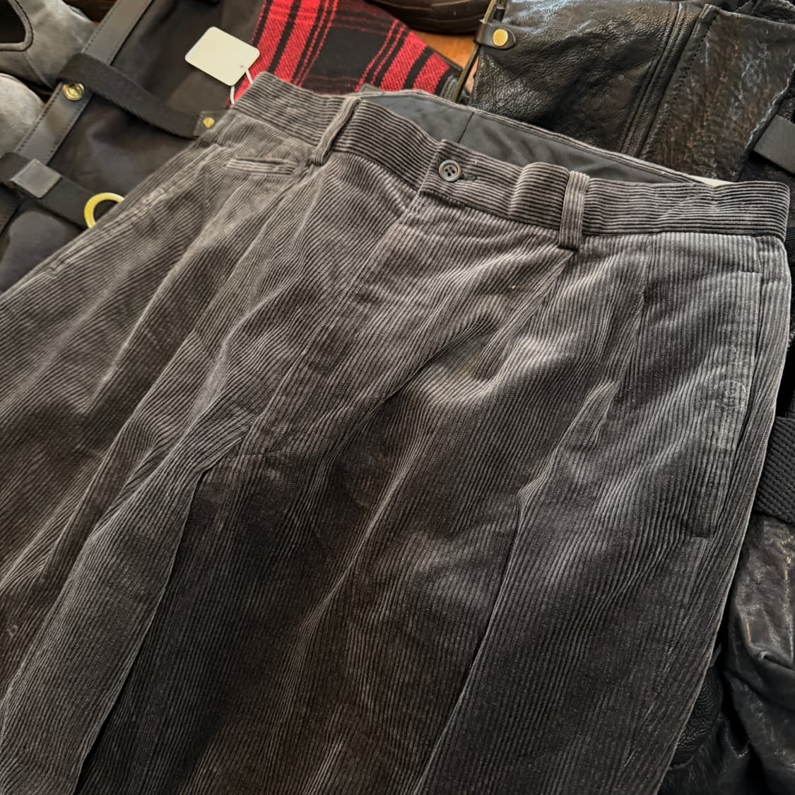 90S 이세이미야케 코튼라벨 차콜 그레이 코듀로이 팬츠 바지 34 상품이미지2