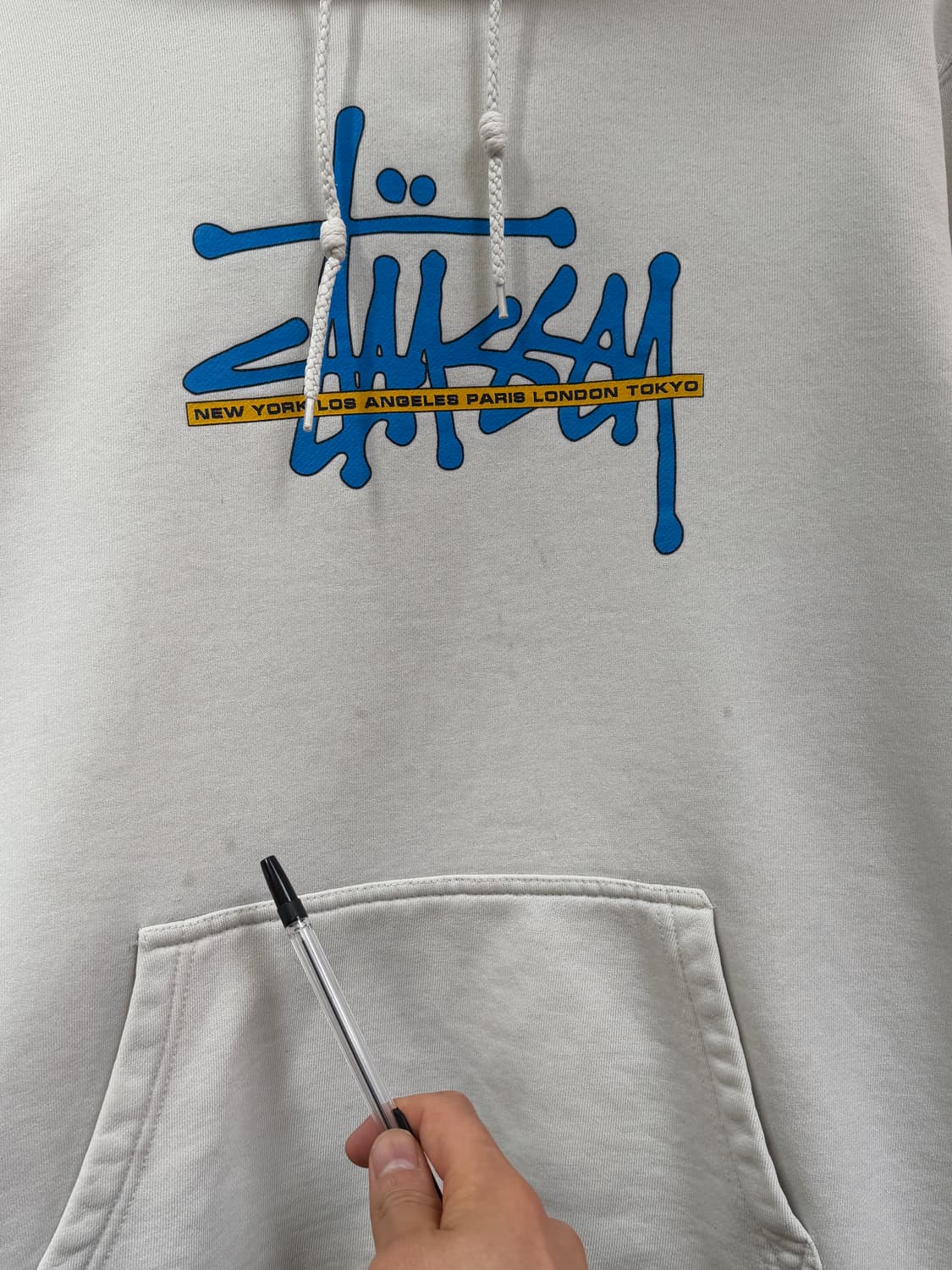 Stussy 스투시 재팬 크림 후드티 M 상품이미지5