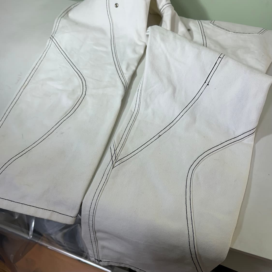 L-XL 51퍼센트 크림화이트 TUNNELLININGTROUSER 블랙스 상품이미지8