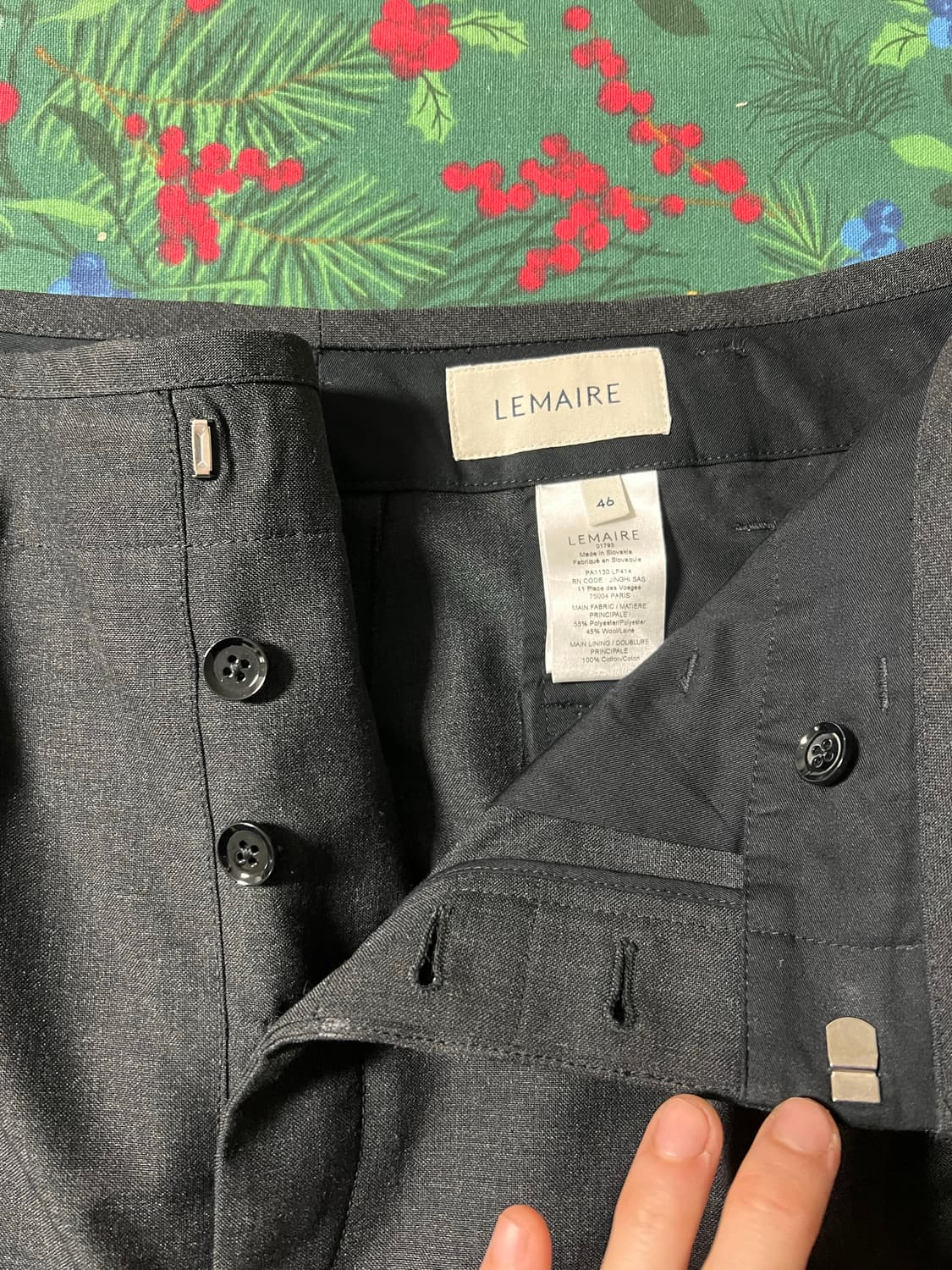 르메르 24FW 더블 플리츠 팬츠 슬랙스 다크그레이/46 상품이미지7