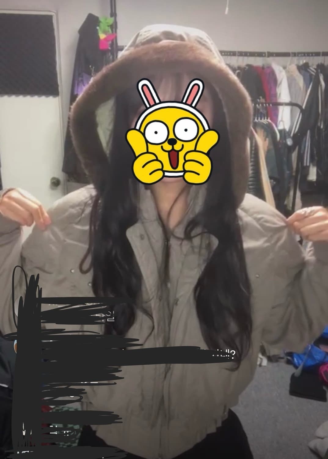 퍼 후드 빈티지 패딩 상품이미지1