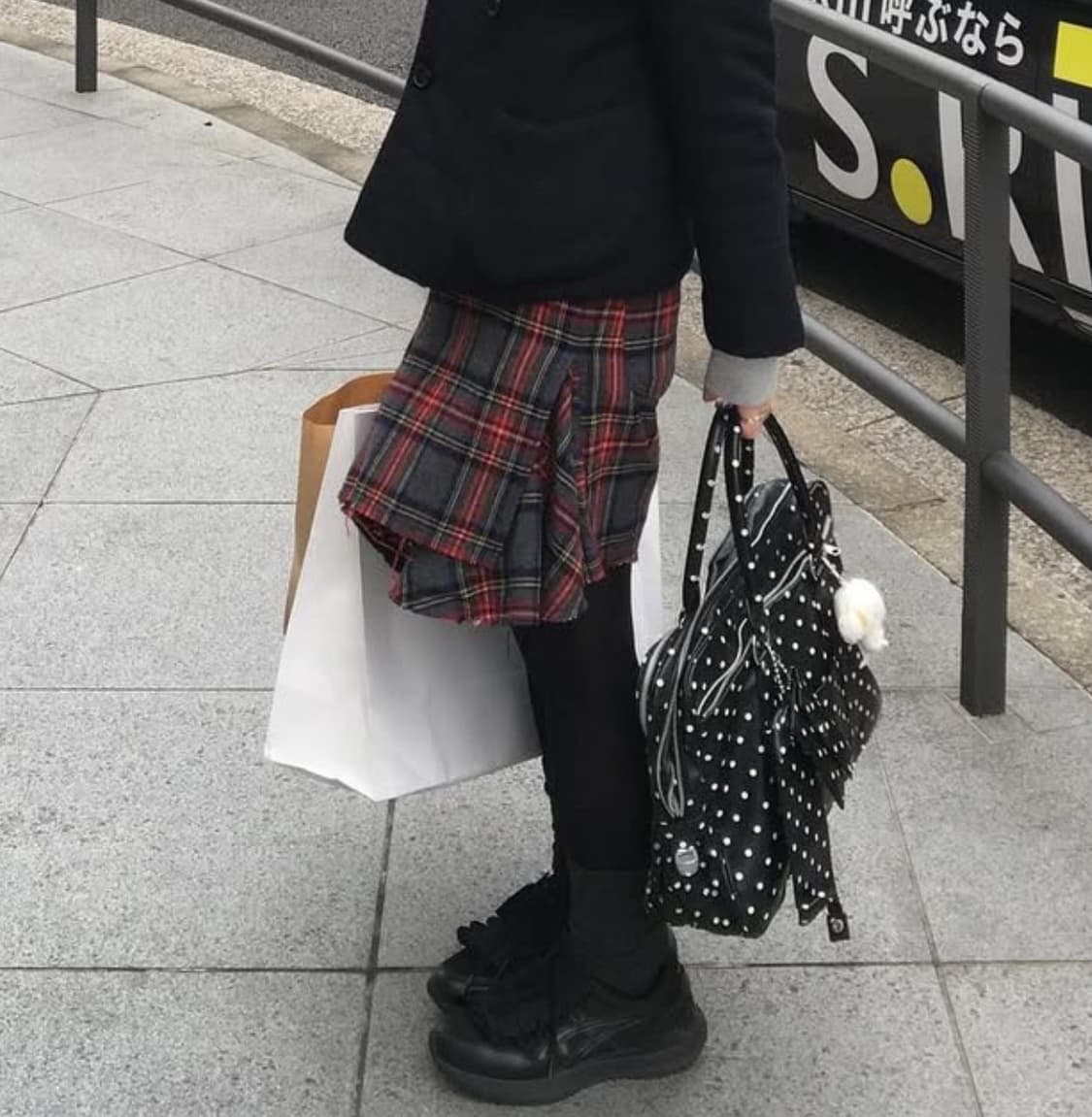 준야와타나베 꼼데 체크 울 스커트 상품이미지2