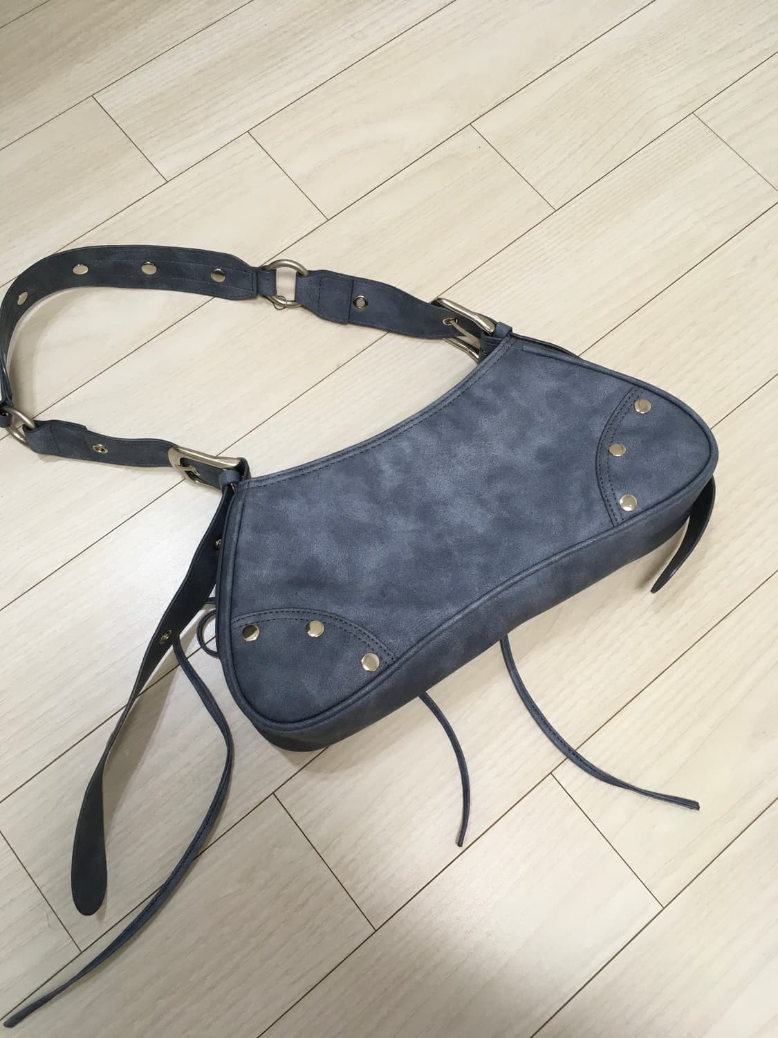 애프터아워즈 레이스업 숄더백 데님블루 상품이미지4