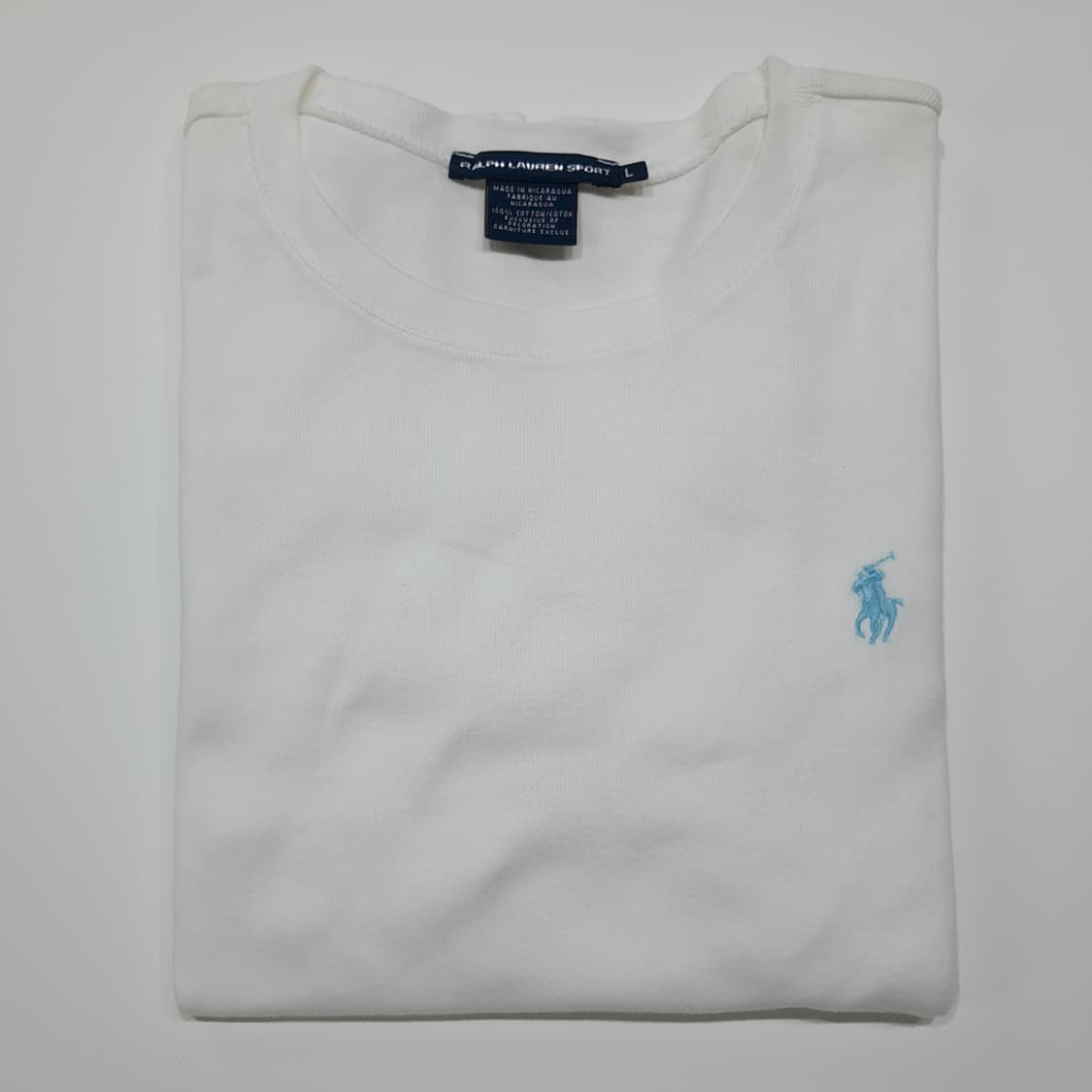 CK053 L 폴로 90s 블루포니 화이트 라운드 티셔츠 상품이미지7