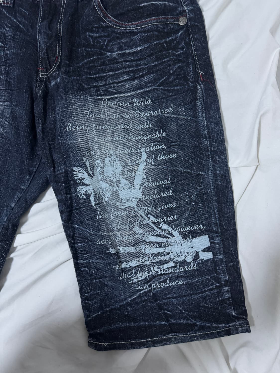 Mild life 레터링 데님 쇼츠 y2k punk 상품이미지3