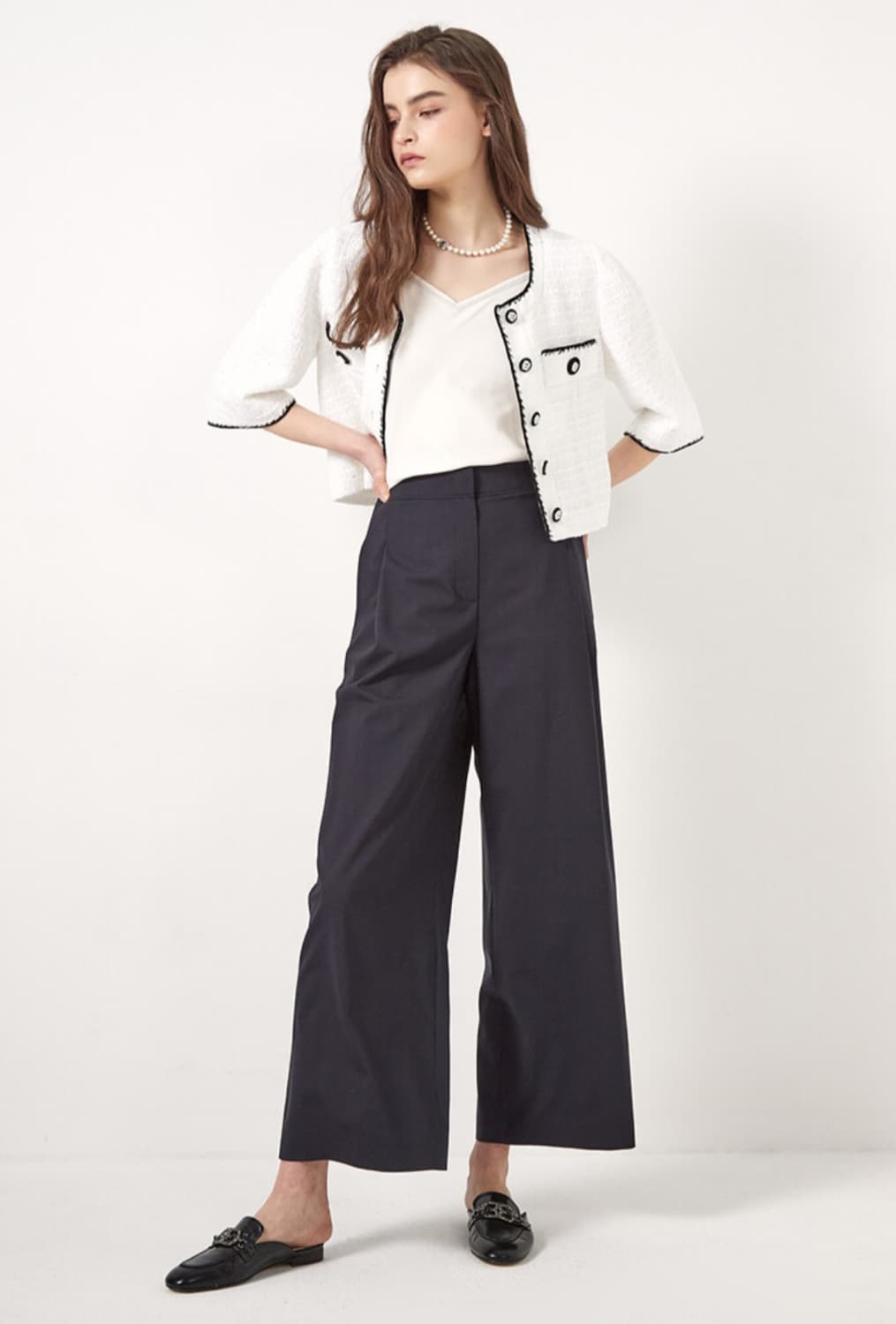 오브제 컬러라인 비딩 트위드자켓 상품이미지2