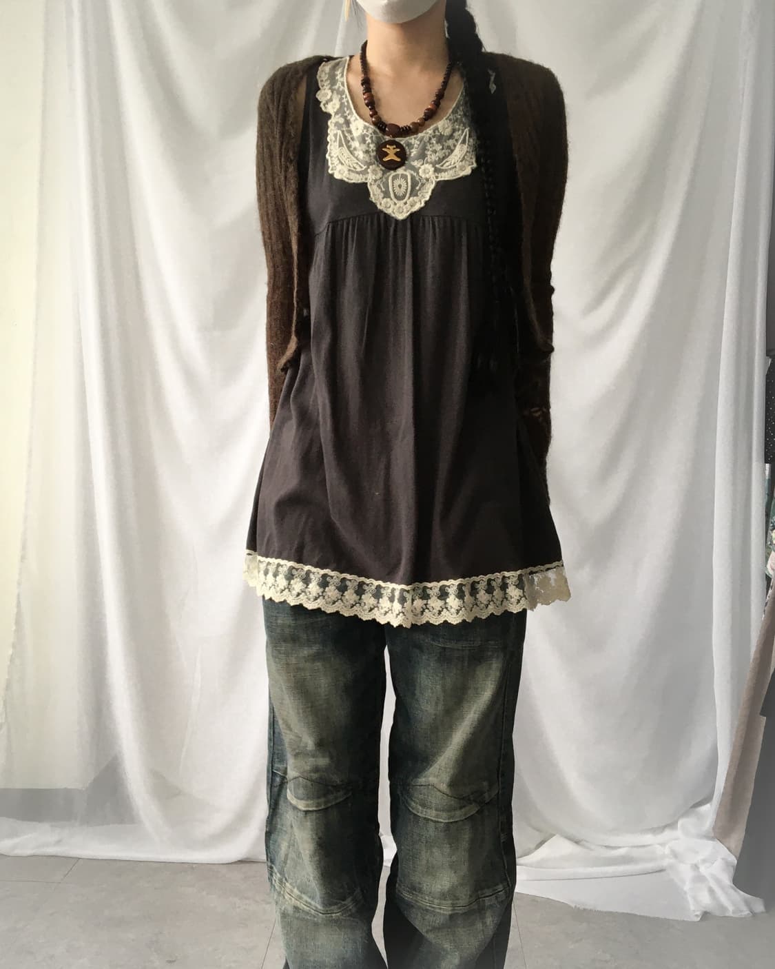 Lace point sleeveless 상품이미지1