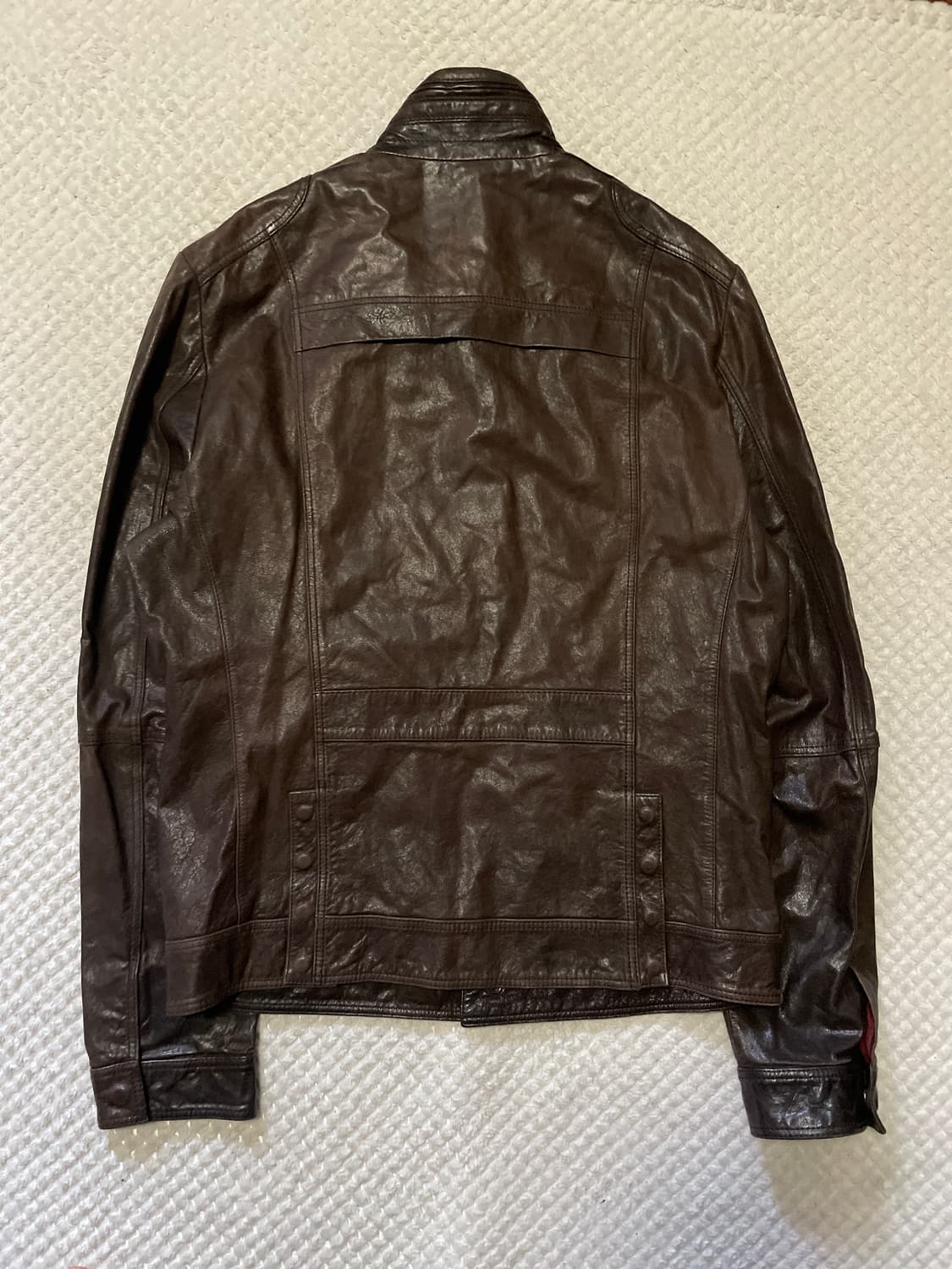 T.I FOR MEN 웨스턴 무드 램스킨 양가죽 절개 포켓 레더 자켓 상품이미지2