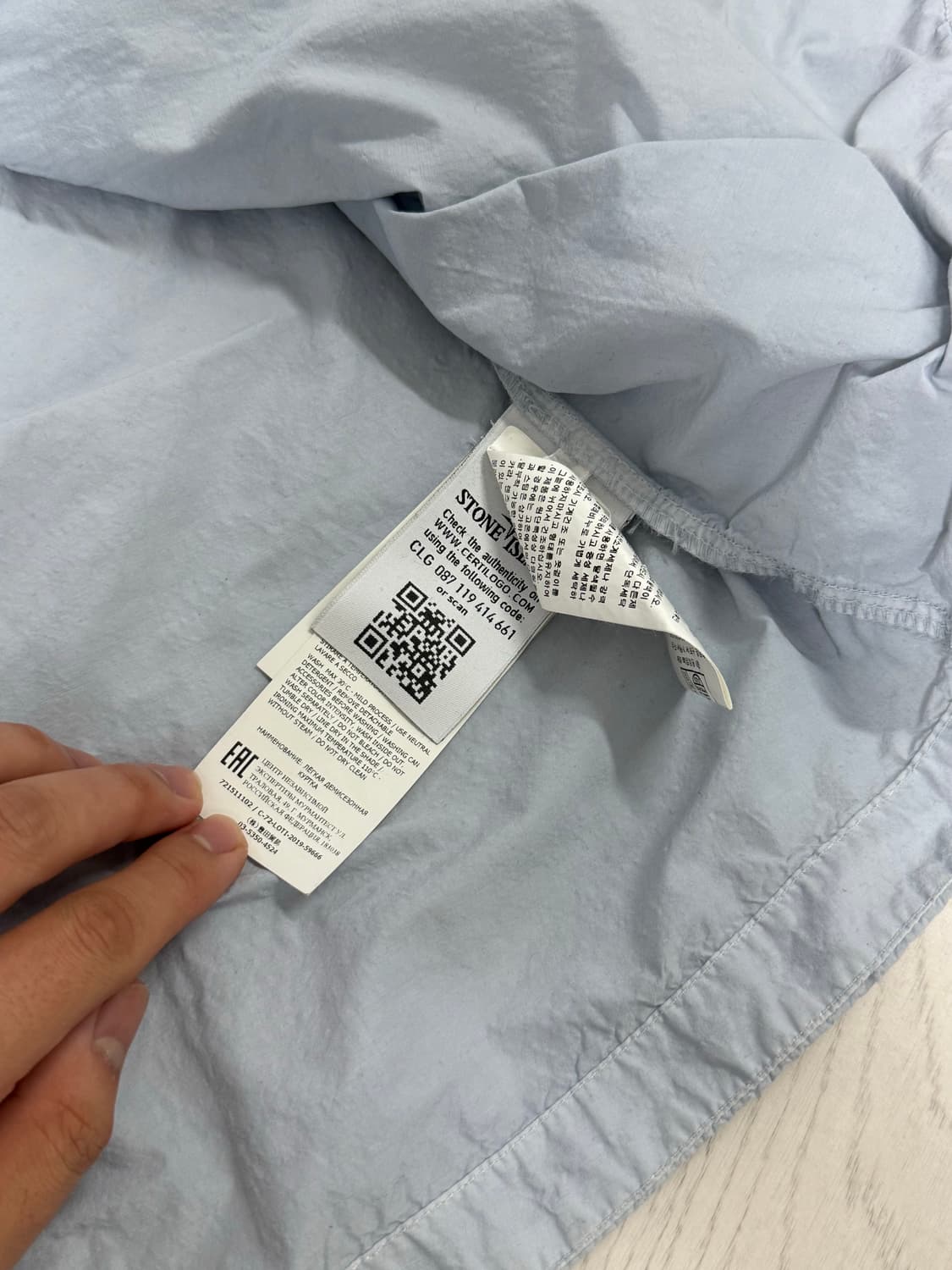 스톤아일랜드 20SS 오버셔츠 나슬란 아이스블루 L사이즈 상품이미지5