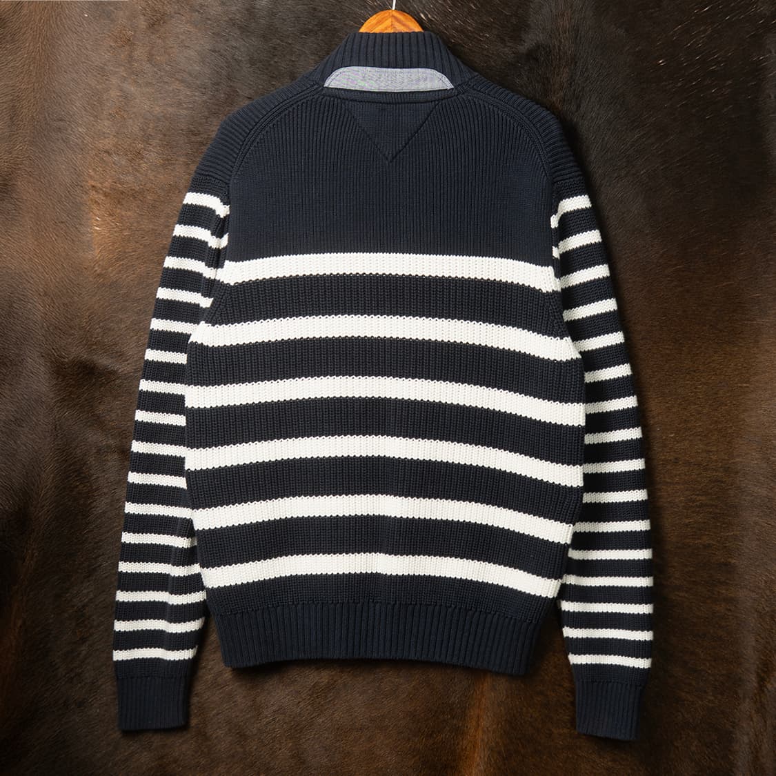 [XXL] 타미힐피거 스탠드 카라 코튼 스트라이프 니트  상품이미지4