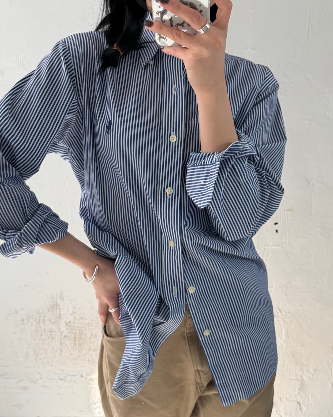 Polo 폴로 랄프로렌 신형 블루 스트라이프 셔츠 상품이미지1