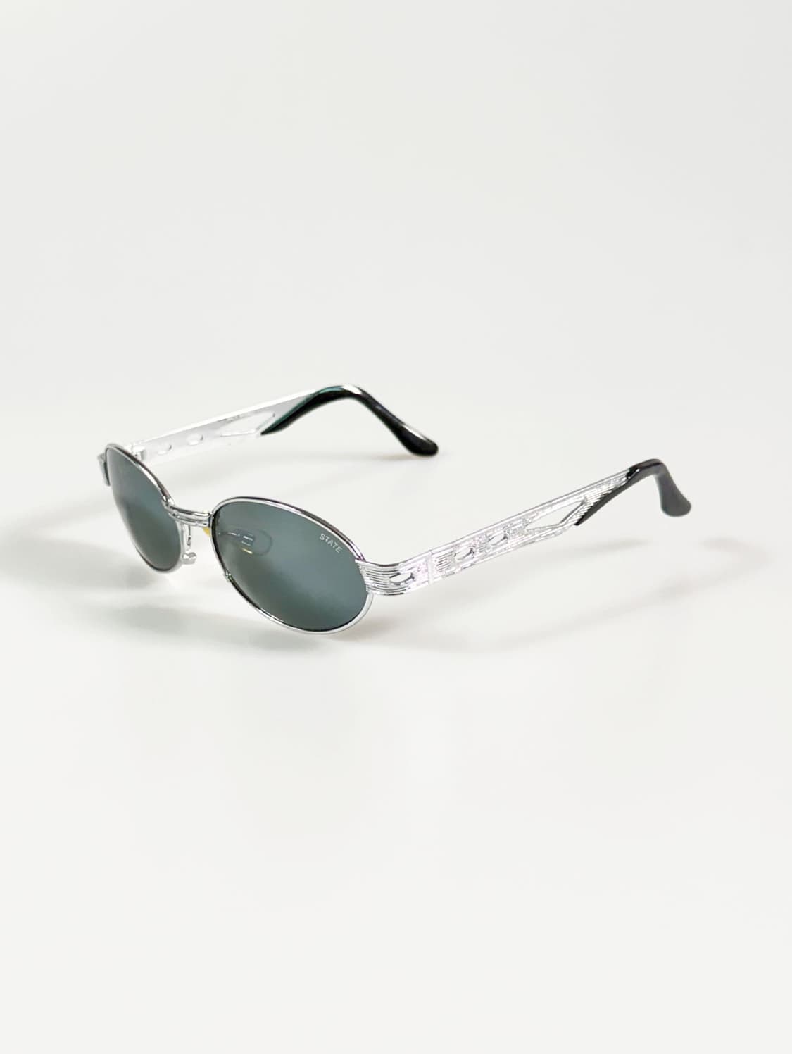 90s STATE 실버 메탈 슬림 오벌 프레임 빈티지 선글라스 상품이미지3