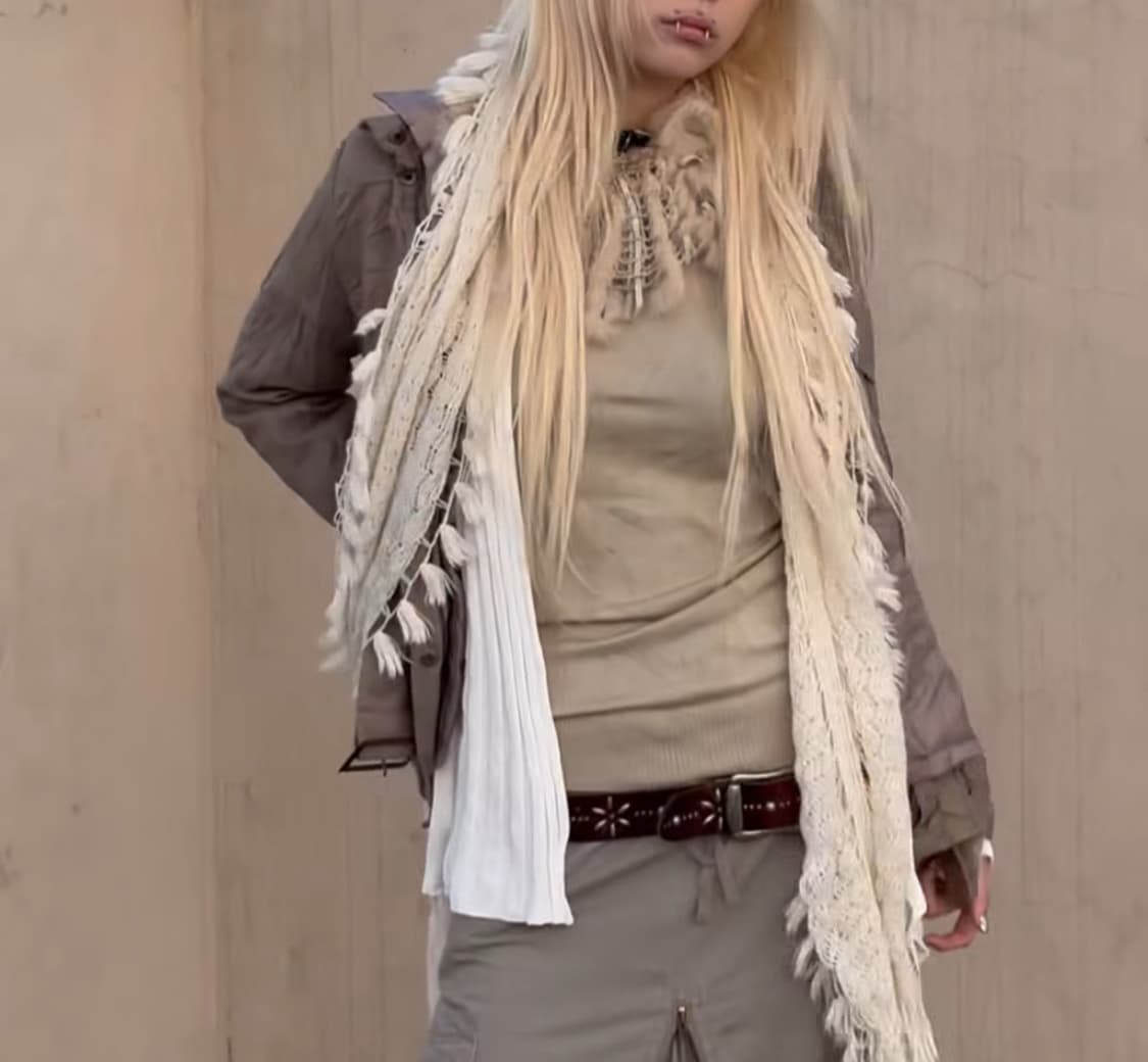 모카브라운 퍼 슬리브리스 상품이미지4