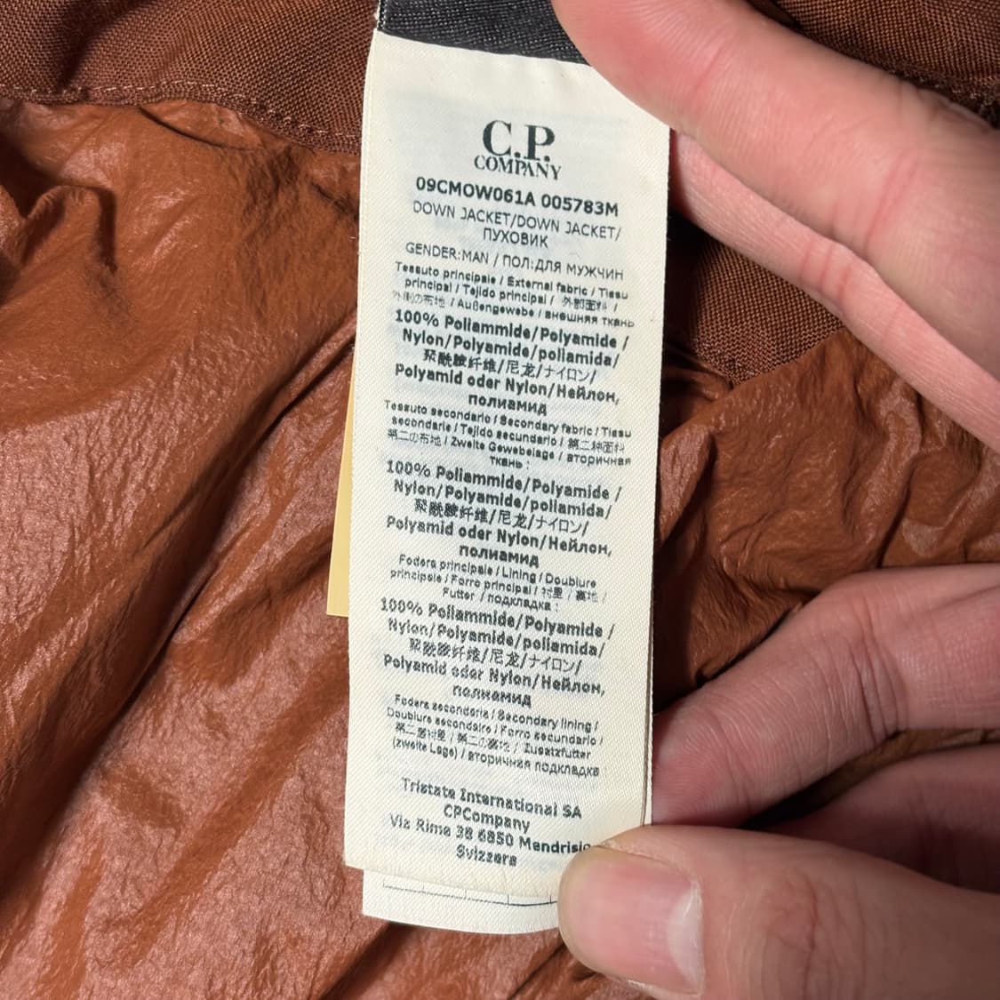 L C.P. 컴퍼니 번트 오렌지 테일론 L 다운 자켓 상품이미지6
