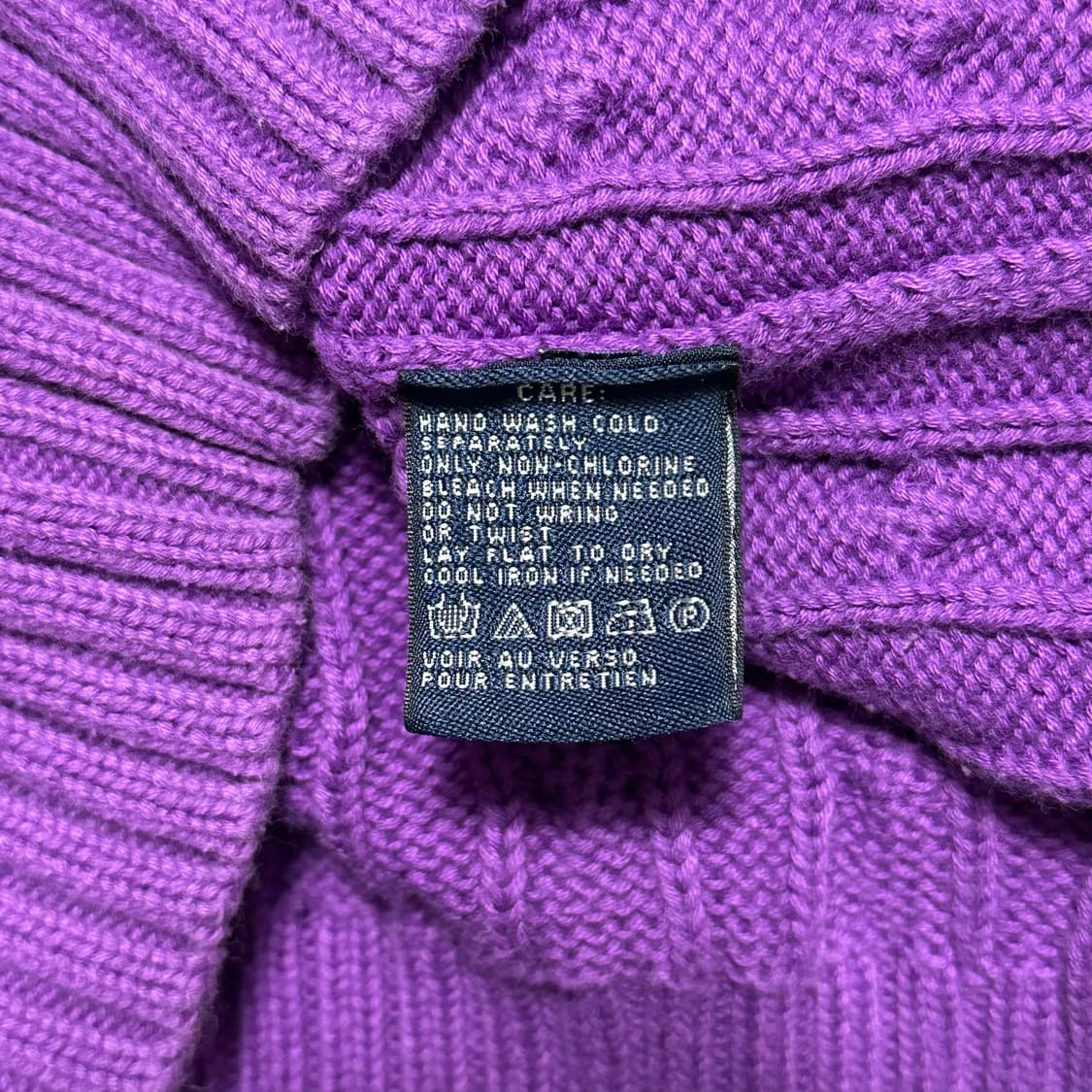 M 폴로랄프로렌 여성용 코튼 케이블 퍼플 니트 상품이미지5