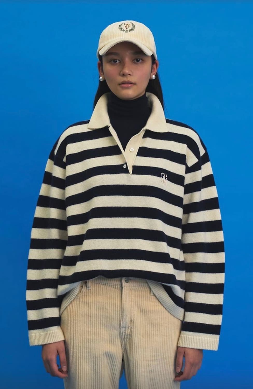 그로브 21HOLIDAY 스트라이프 카라니트 상품이미지1