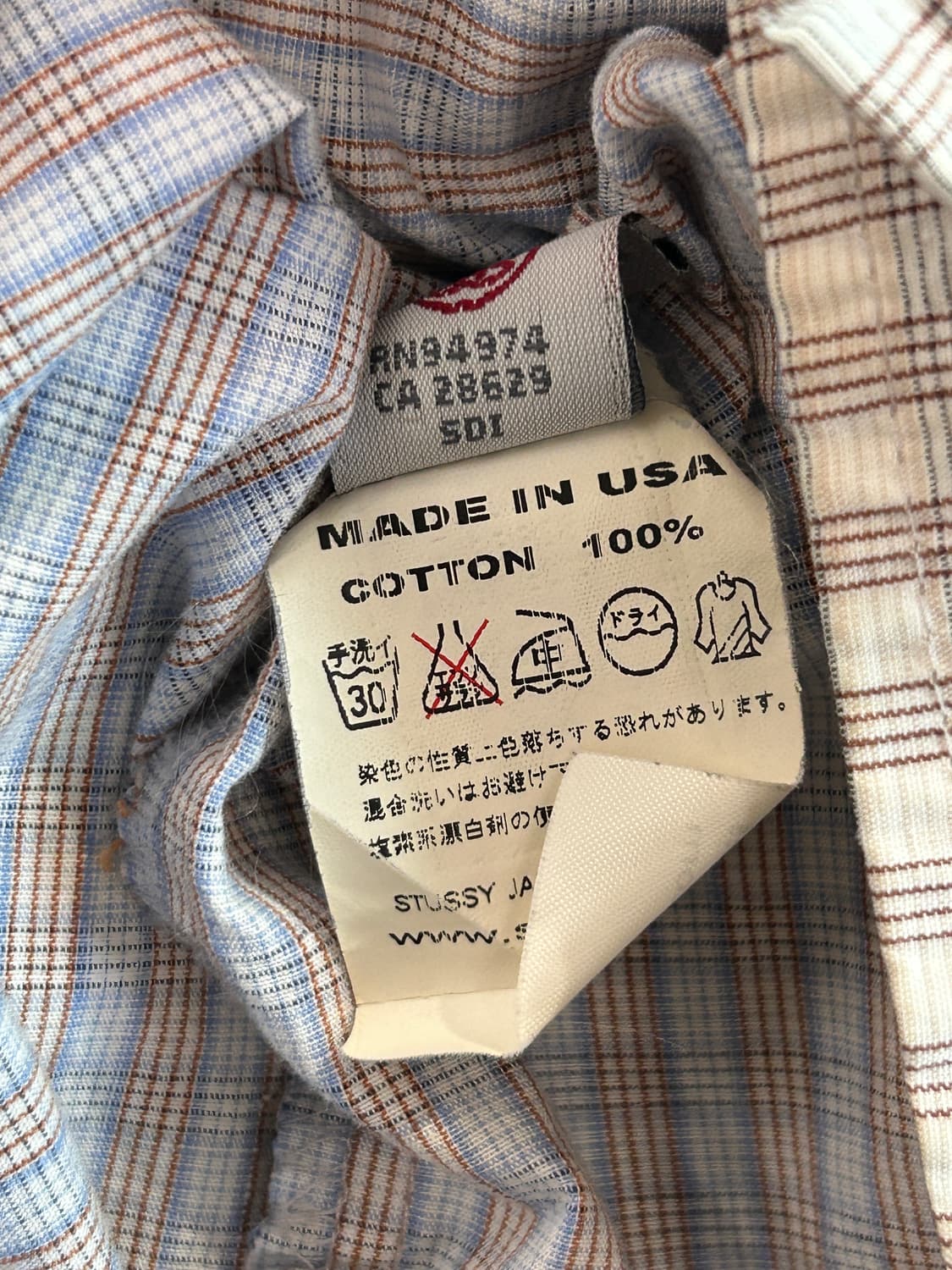 90s USA 스투시 체크셔츠  상품이미지7