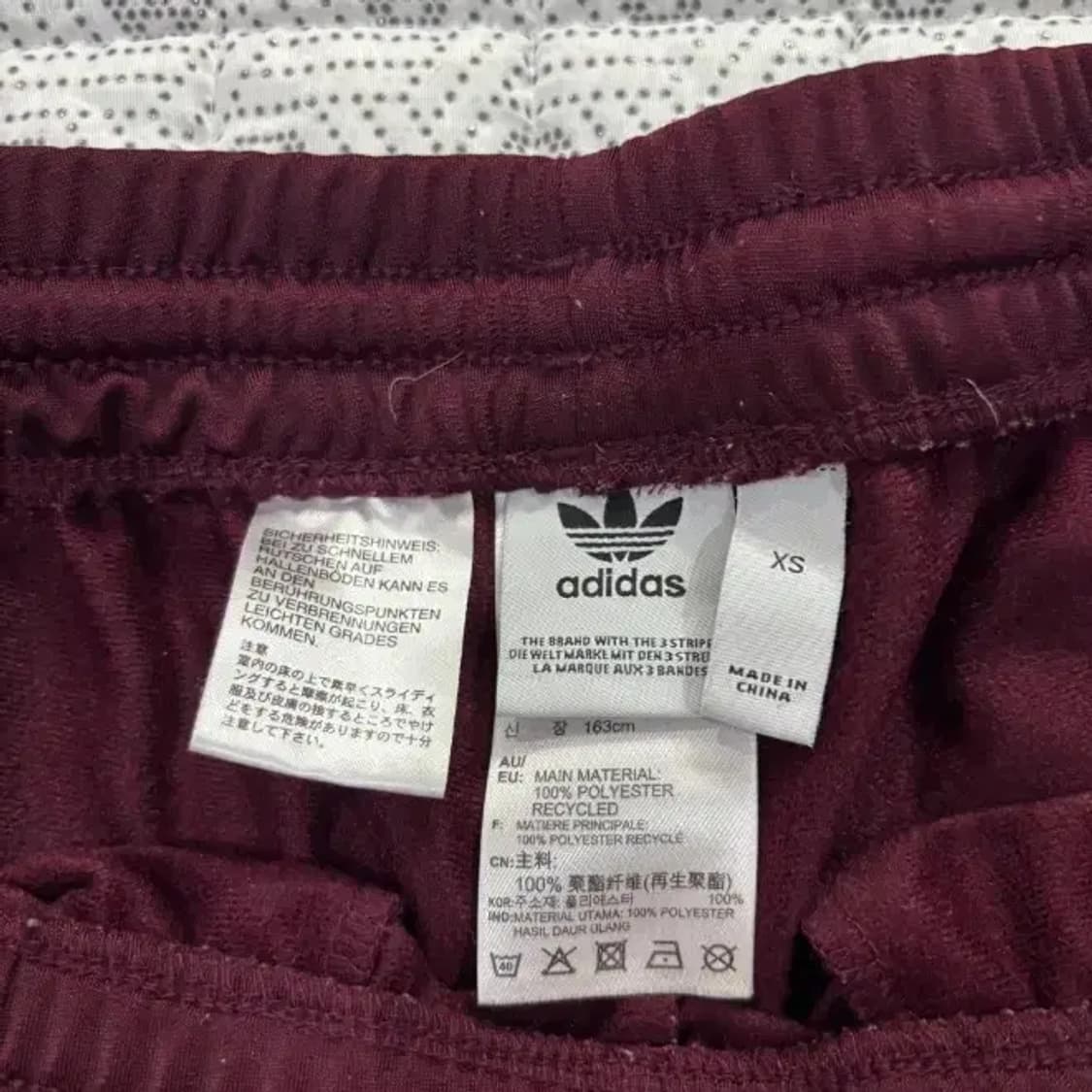 아디다스 버건디 배기 트랙 팬츠 XS 상품이미지4