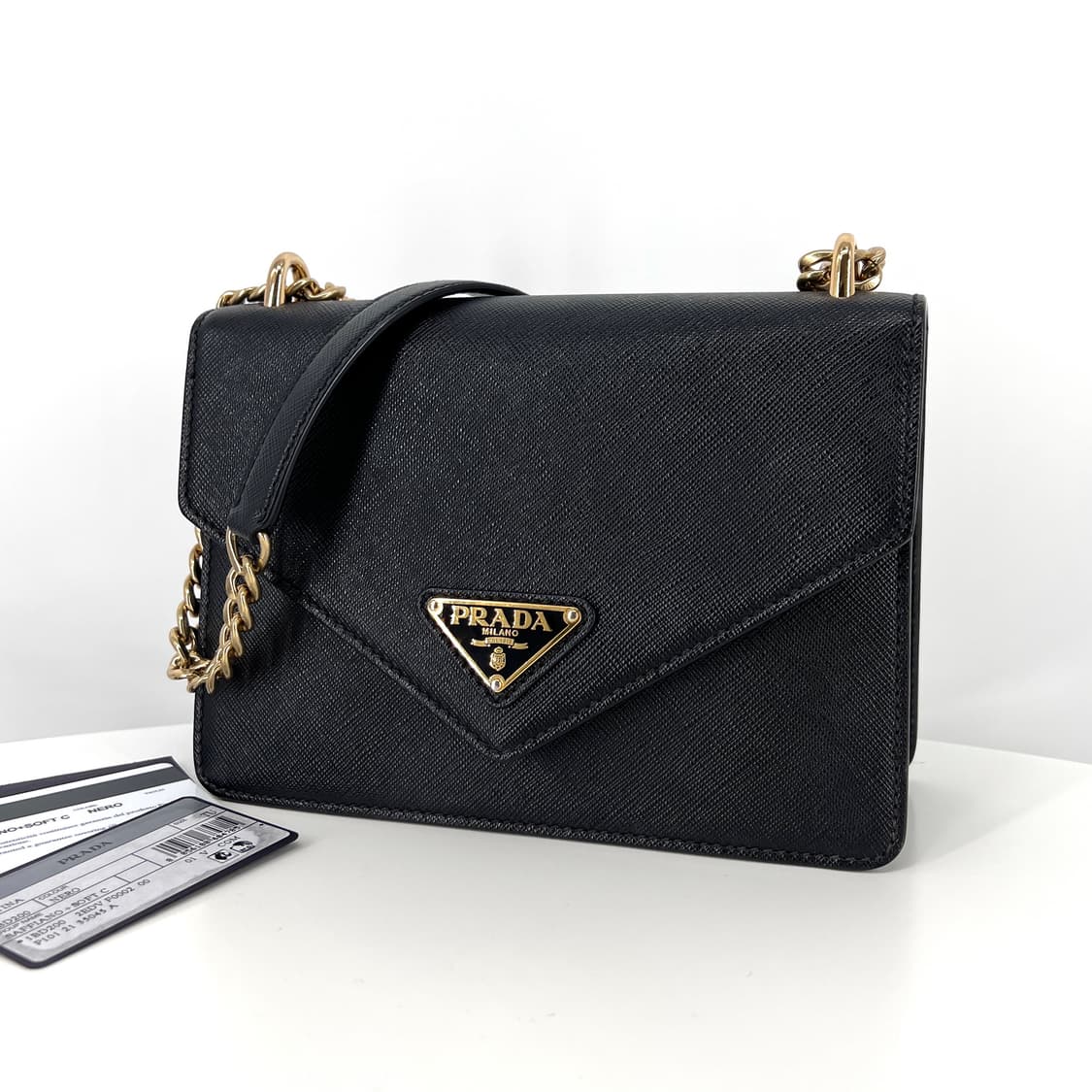 프라다 엔벨롭 사피아노 체인 숄더백 & 크로스백 블랙 (1BD200) 상품이미지2