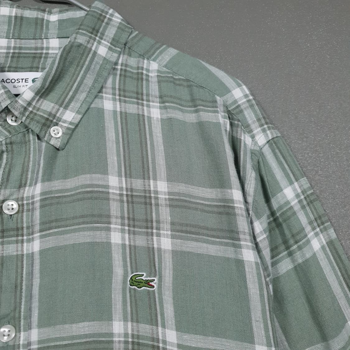 국내 105) 라코스테 신형 남성 크록 린넨 빅 패턴 셔츠 남방 상품이미지3