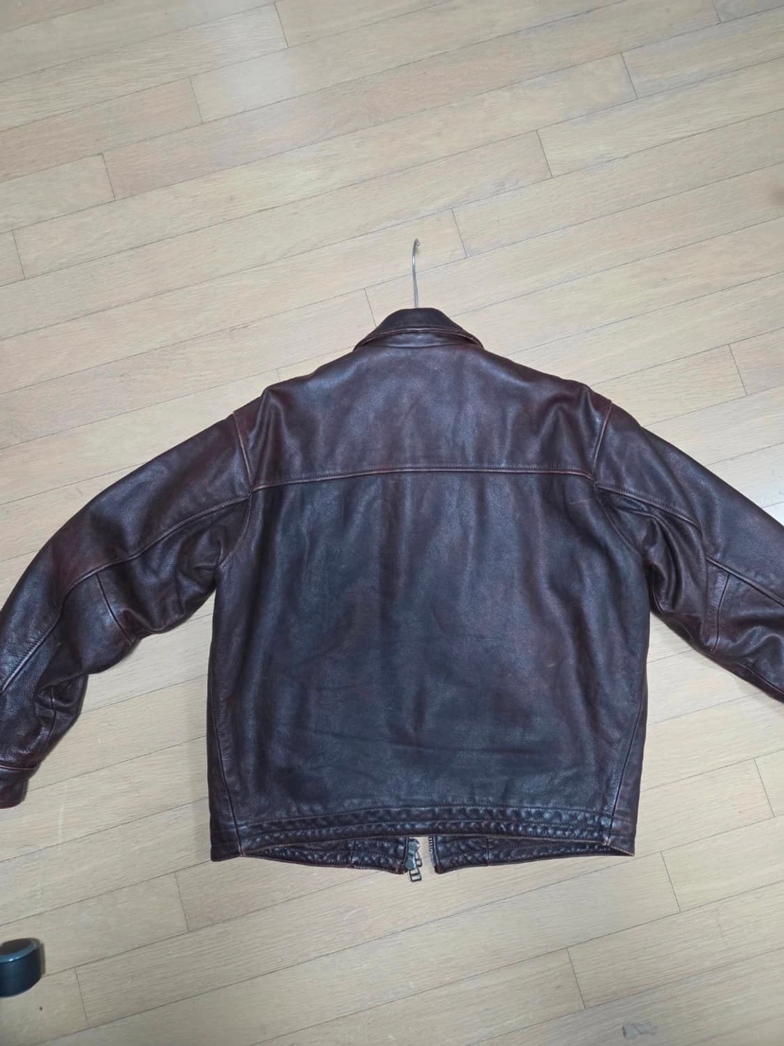 프리즘웍스 디스트로이드 카우하이드 레더 자켓 워시드 브라운 상품이미지4