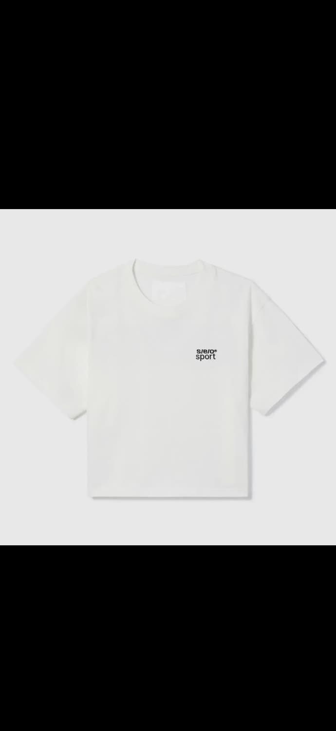 에스이오 s/e/o 로고 크롭티 크롭 티셔츠 블랙 아이보리 일괄 상품이미지3