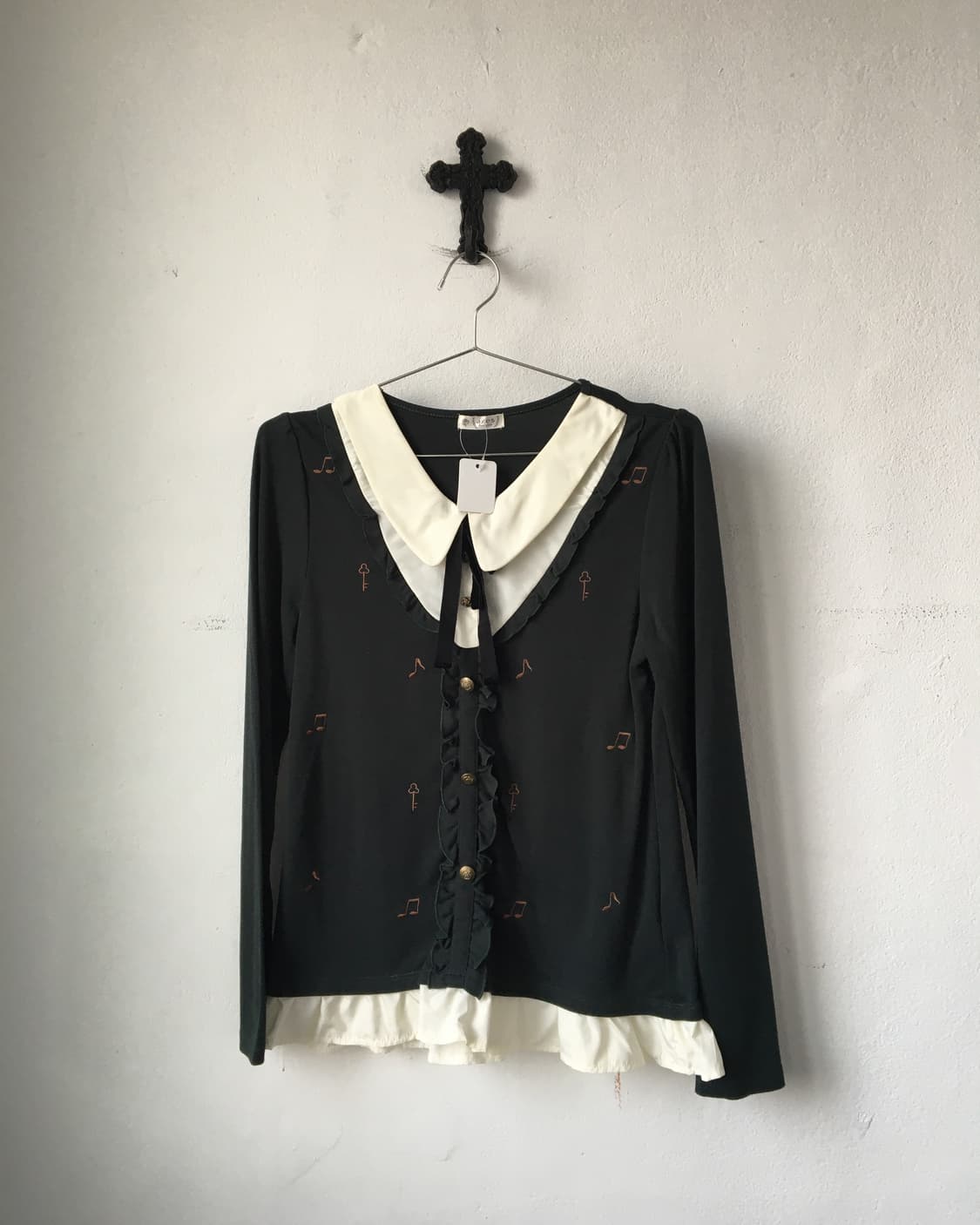 Axes femme note pattern blouse sleeve 상품이미지2