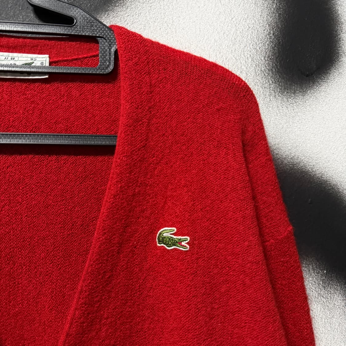 라코스테 서광 레드 딥 브이넥 울 100% 가디건 상품이미지3