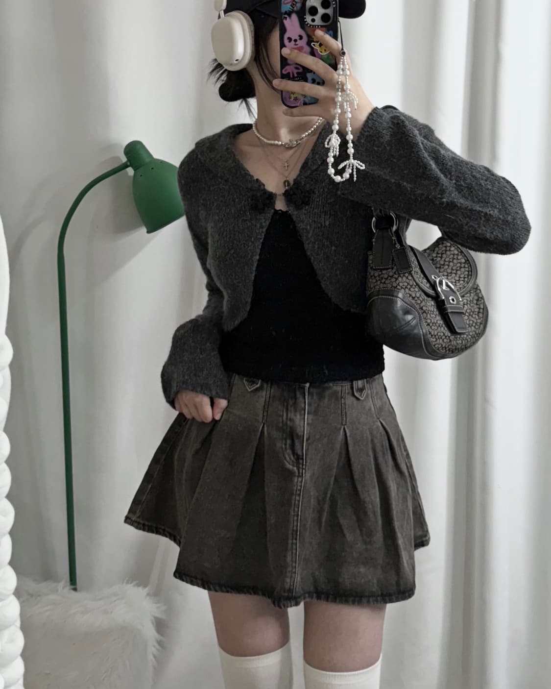 차콜 그레이 볼레로 가디건  상품이미지1