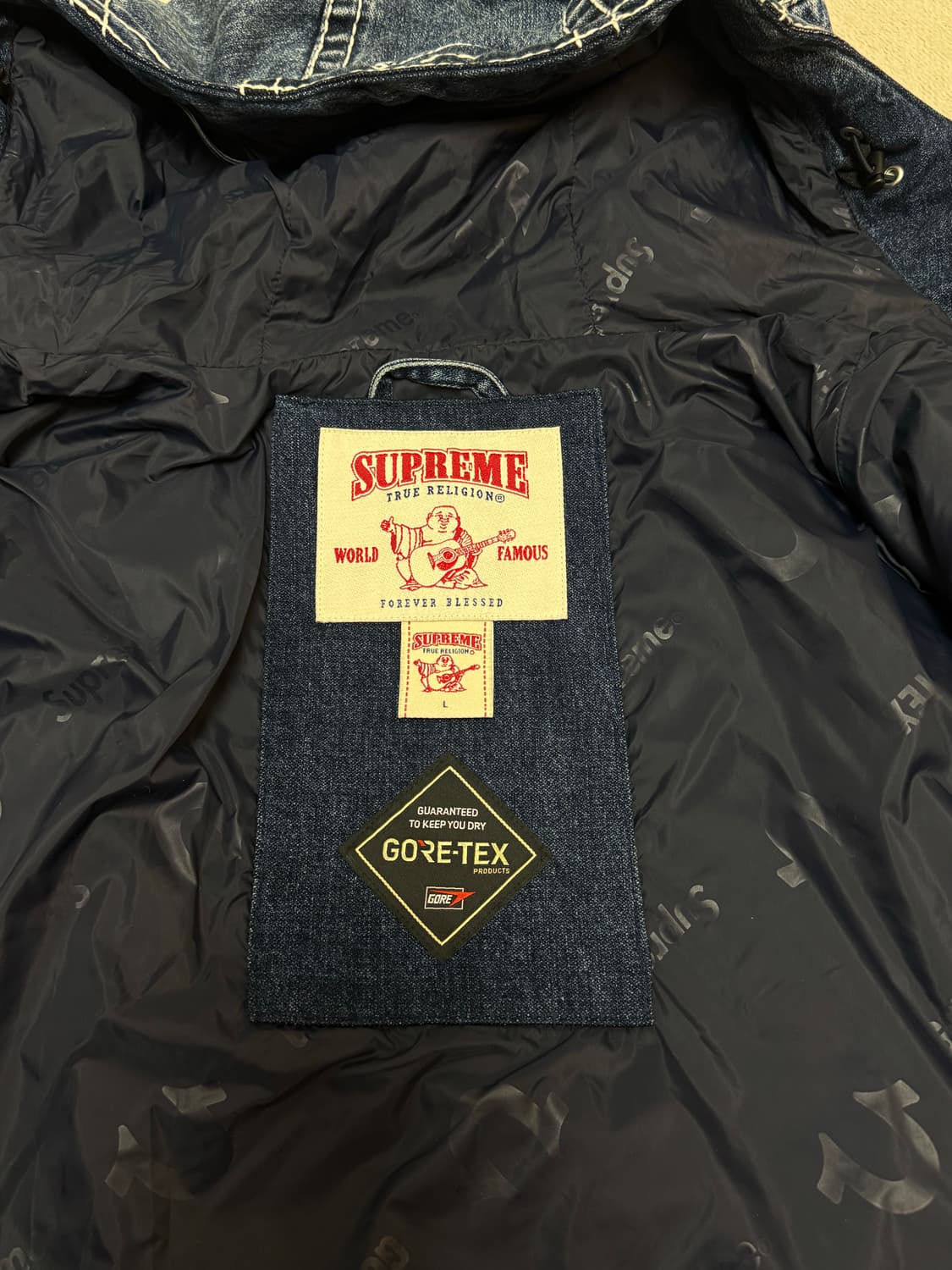 슈프림 x 트루 릴리전 고어텍스 쉘 자켓 데님 L 상품이미지3