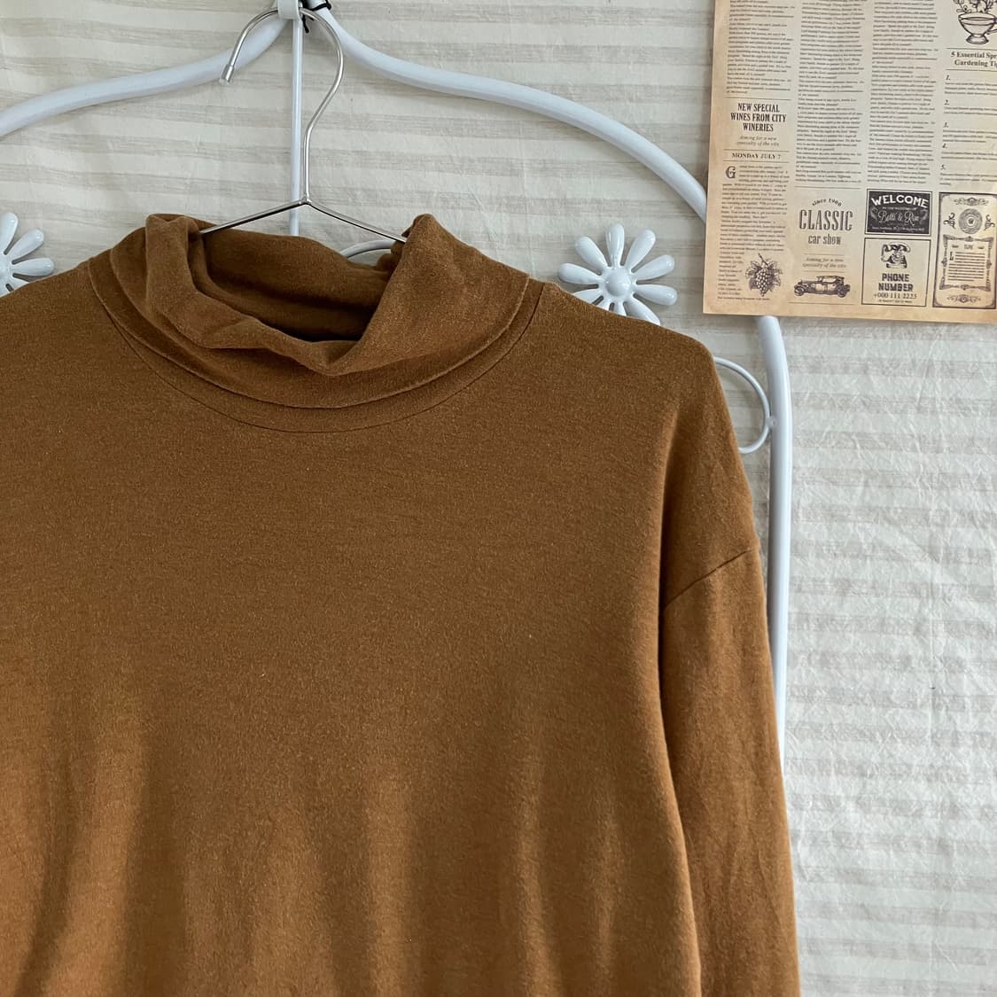 빈티지 카멜 목폴라 티 914 y2k 스트릿 모리 갸루 일본빈티지 펑키  상품이미지3