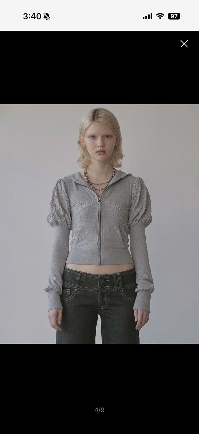 스컬프터 Puff Sleeve Zip-Up Hoodie 상품이미지1