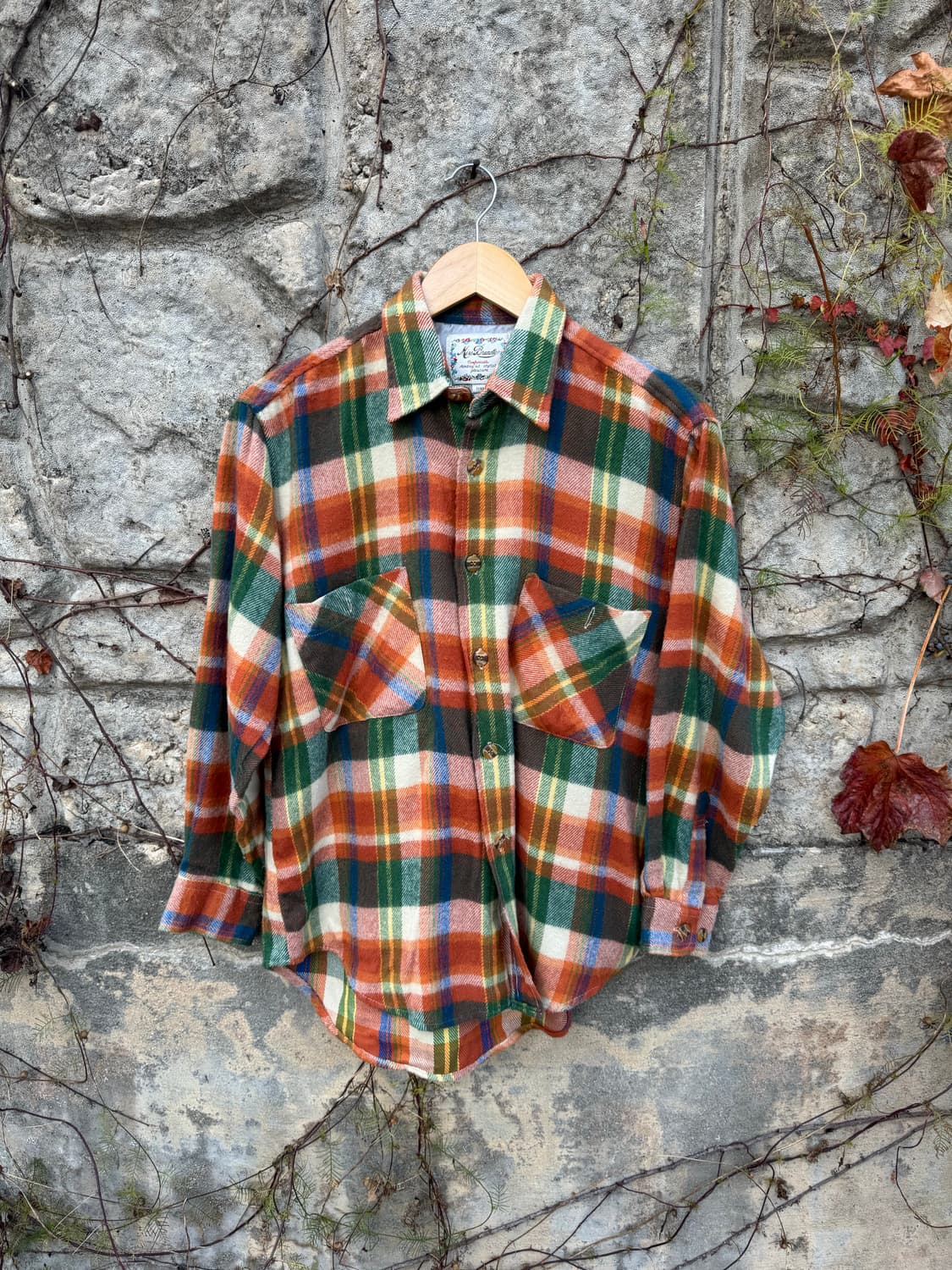 일본 빈티지 멀티 컬러 체크 투포켓 플란넬 셔츠  상품이미지1